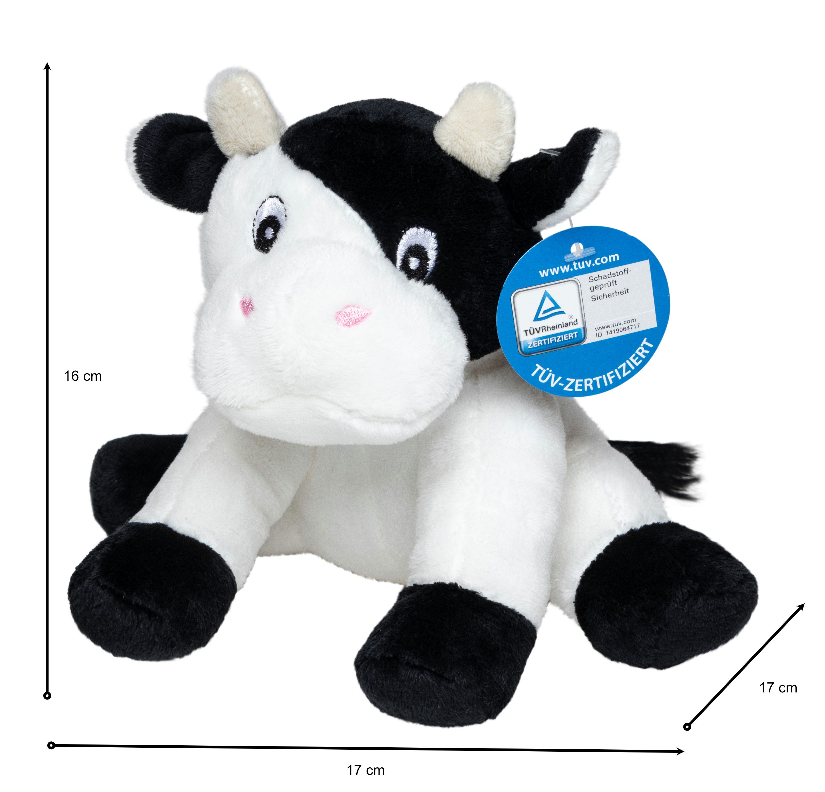 Minifeet Kuscheltier Zootier Kuh Klara - Plüschtier Stofftier Spielzeug, Höhe: 16 cm