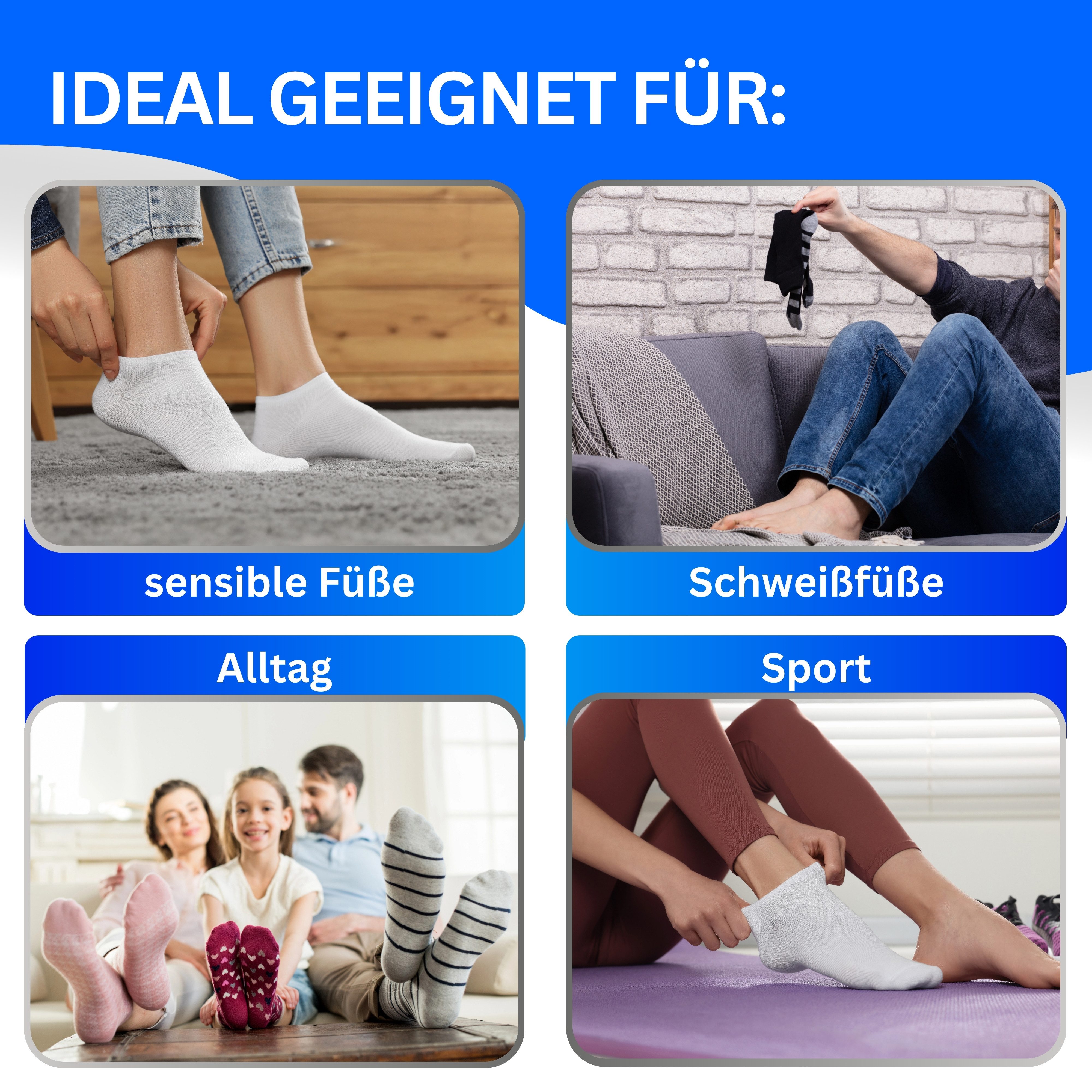 MEDOLY Sneakersocken Bambus Sneaker-Socken gegen Schweißfüße, mit 70% Viskose (9 Paar) aus Bambus-Zellstoff, ohne störenden Gummibund