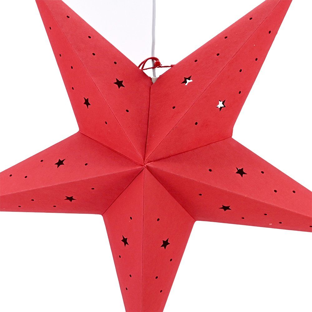 dasmöbelwerk LED Stern Weihnachtsstern Dekostern Ø 60cm Stern rot Papierstern hängend E14