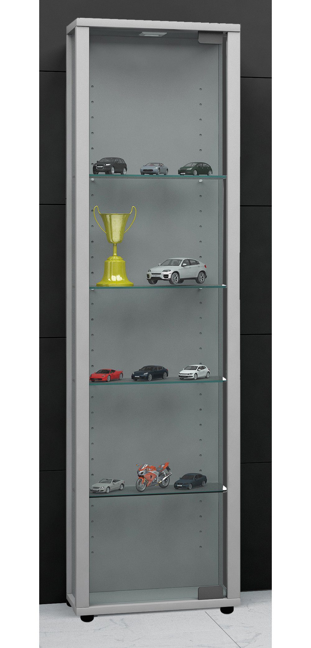 VCM Standvitrine Holz Glas Stand Vitrine Sammelvitrine Edana Mini