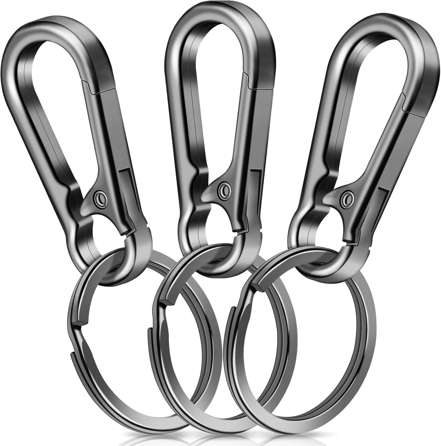Schlüsselanhänger 3er Set Karabiner Schlüsselanhänger Metall für Rucksack und Auto