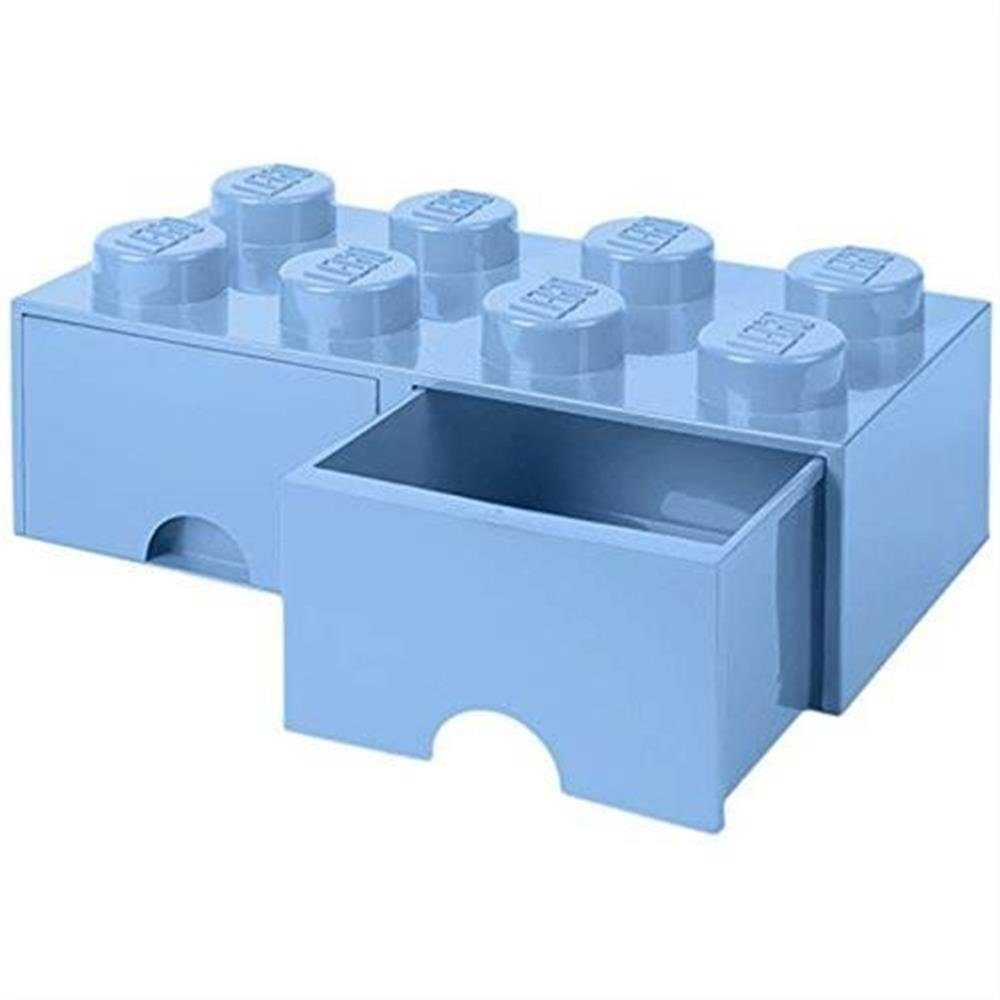 Room Copenhagen Aufbewahrungsdose LEGO® Storage Brick 8 Hellblau, mit 2 Schubladen, Baustein-Form, stapelbar