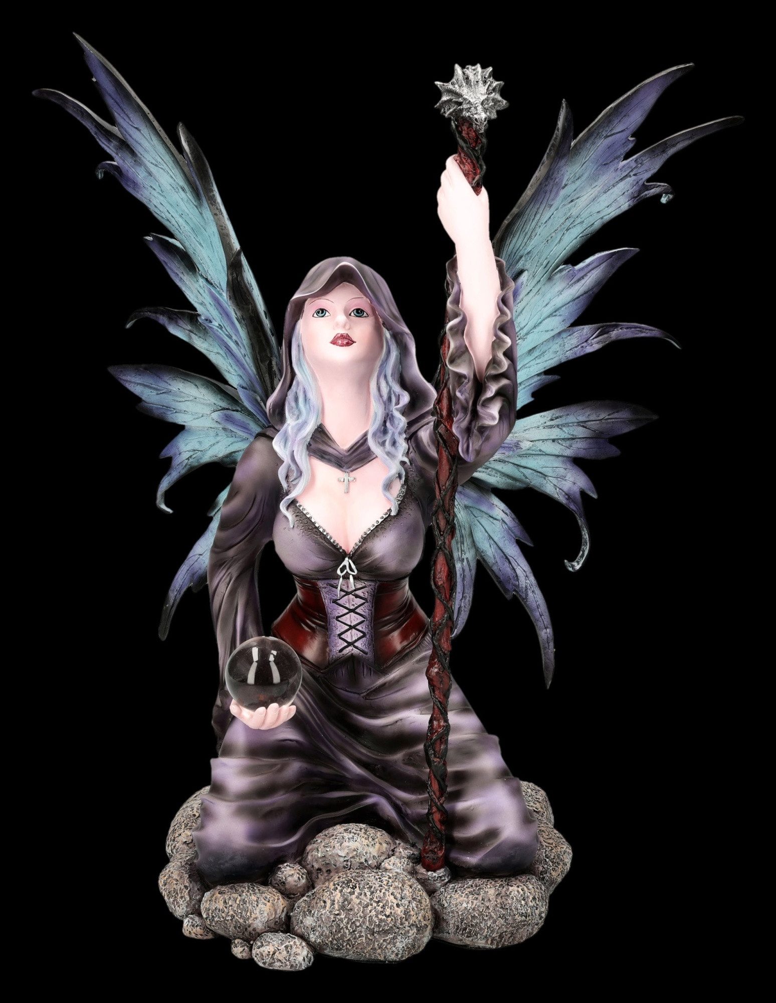 Figuren Shop GmbH Fantasy-Figur Elfen Figur – Aeraluna Statue Fantasy Fee Luftmagie Skulptur 38 cm