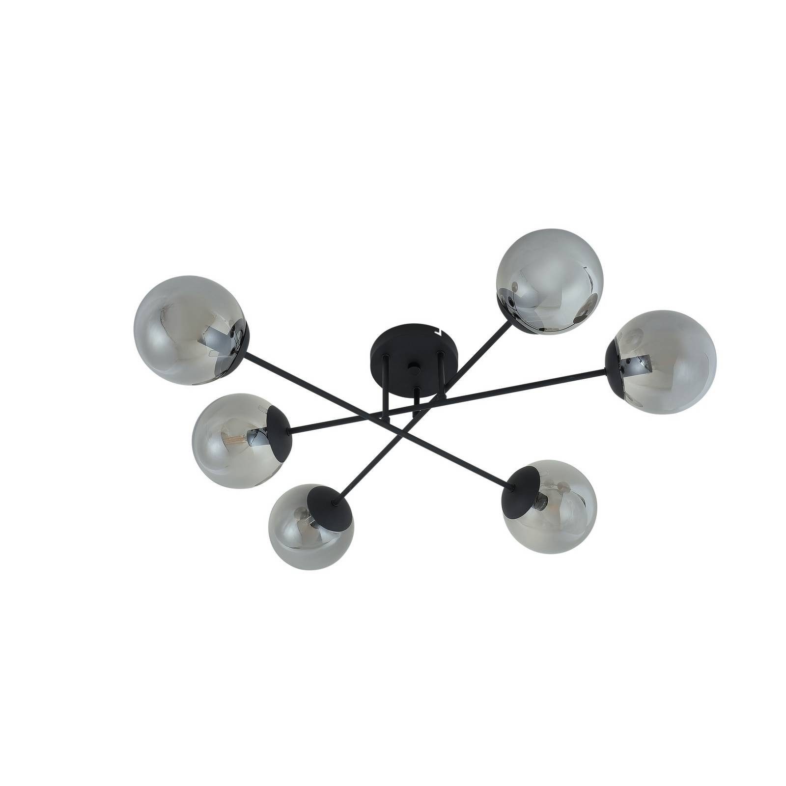 Lindby Deckenleuchten Isamer, Metall, Schwarz IP20, 6 x 10 W LED