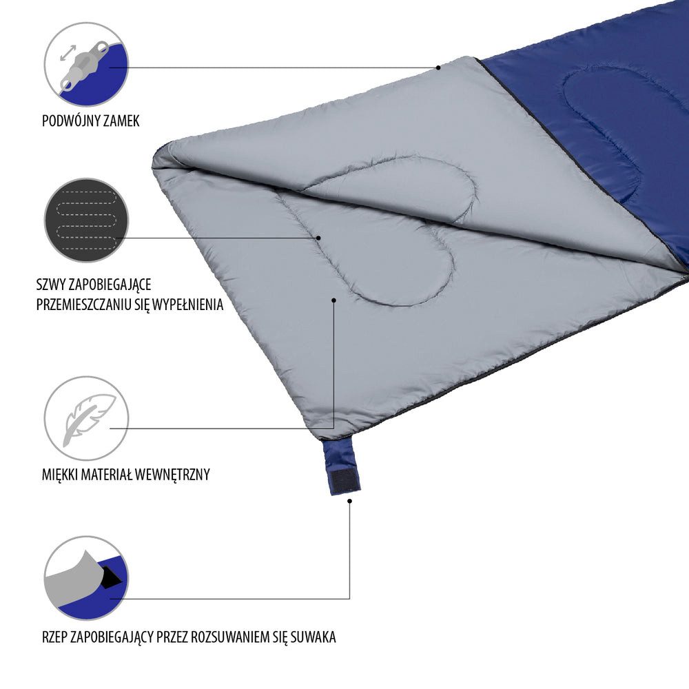 NILS CAMP Deckenschlafsack Campingschlafsack Outdoor-Schlafsack (Spar-Set, 1 tlg., 190 x 75 cm koppelbar), koppelbar, als Decke nutzbar, feuchtigkeitsabweisend