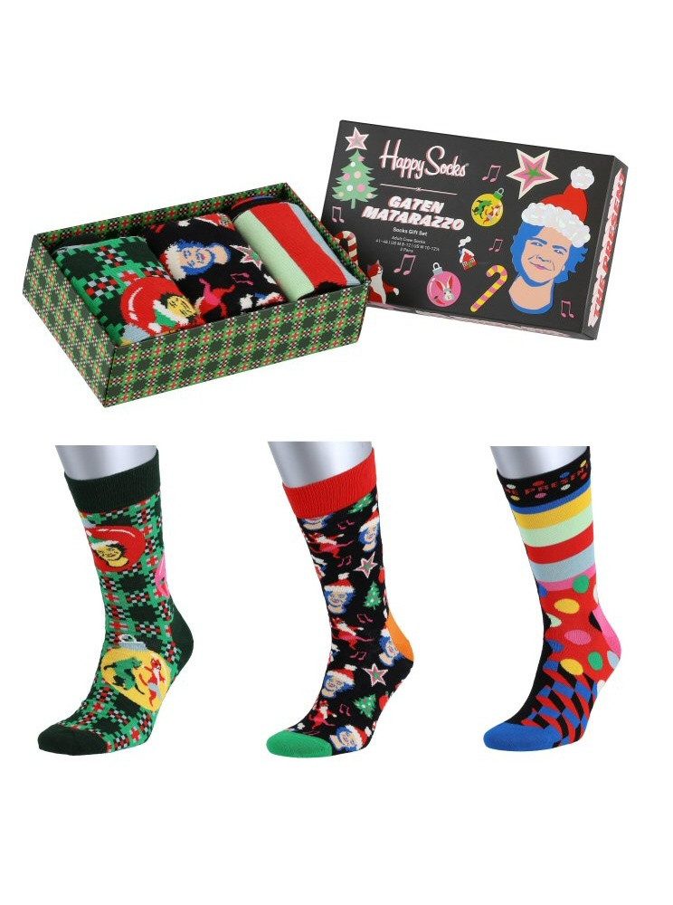 Happy Socks Socken Tagessocke Crew Seize the Season Holiday Geschenkbox 3er