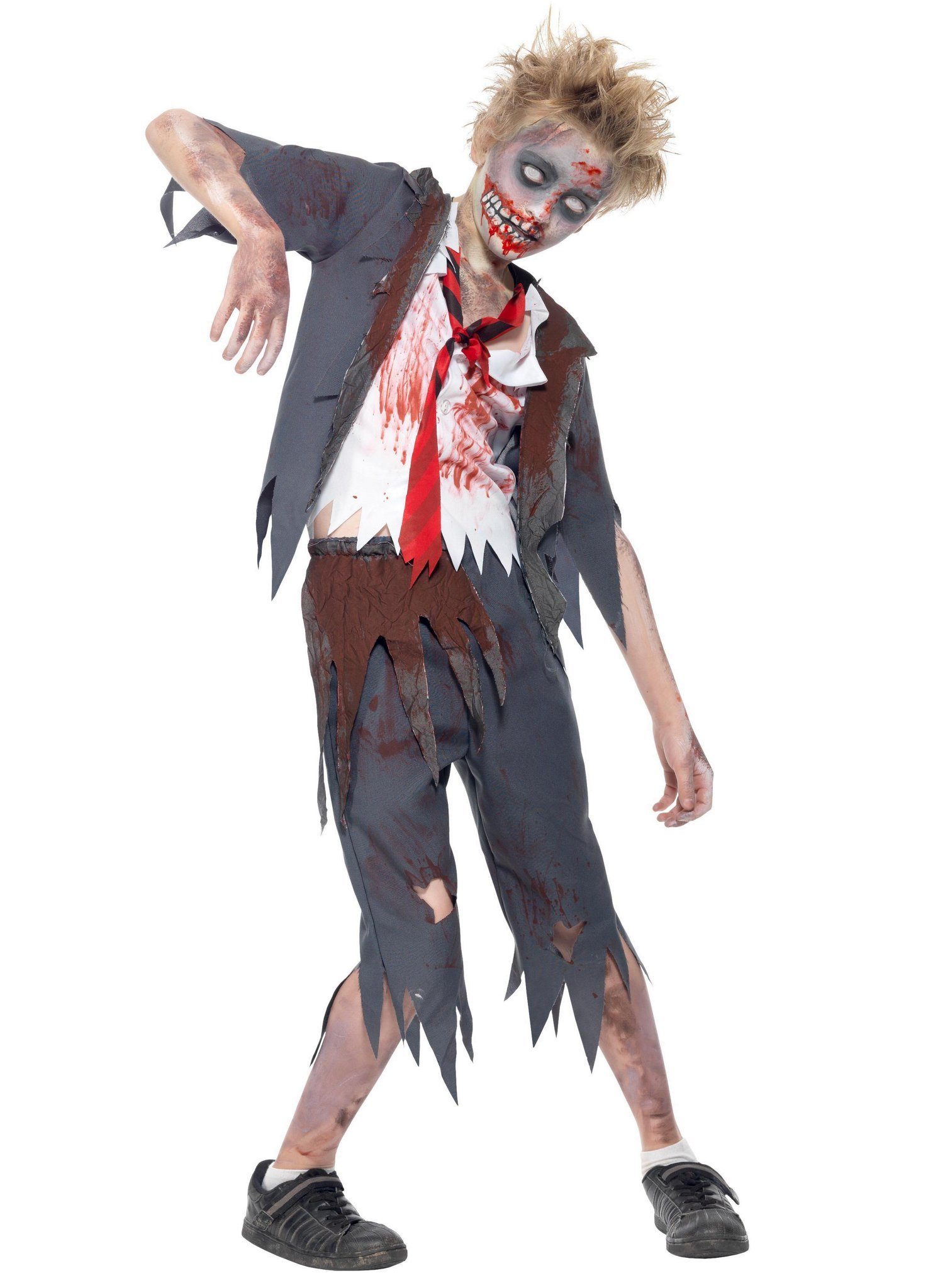 Smiffys Zombie-Kostüm Zombie Schuljunge - Halloween Kostüm Kinder Junge