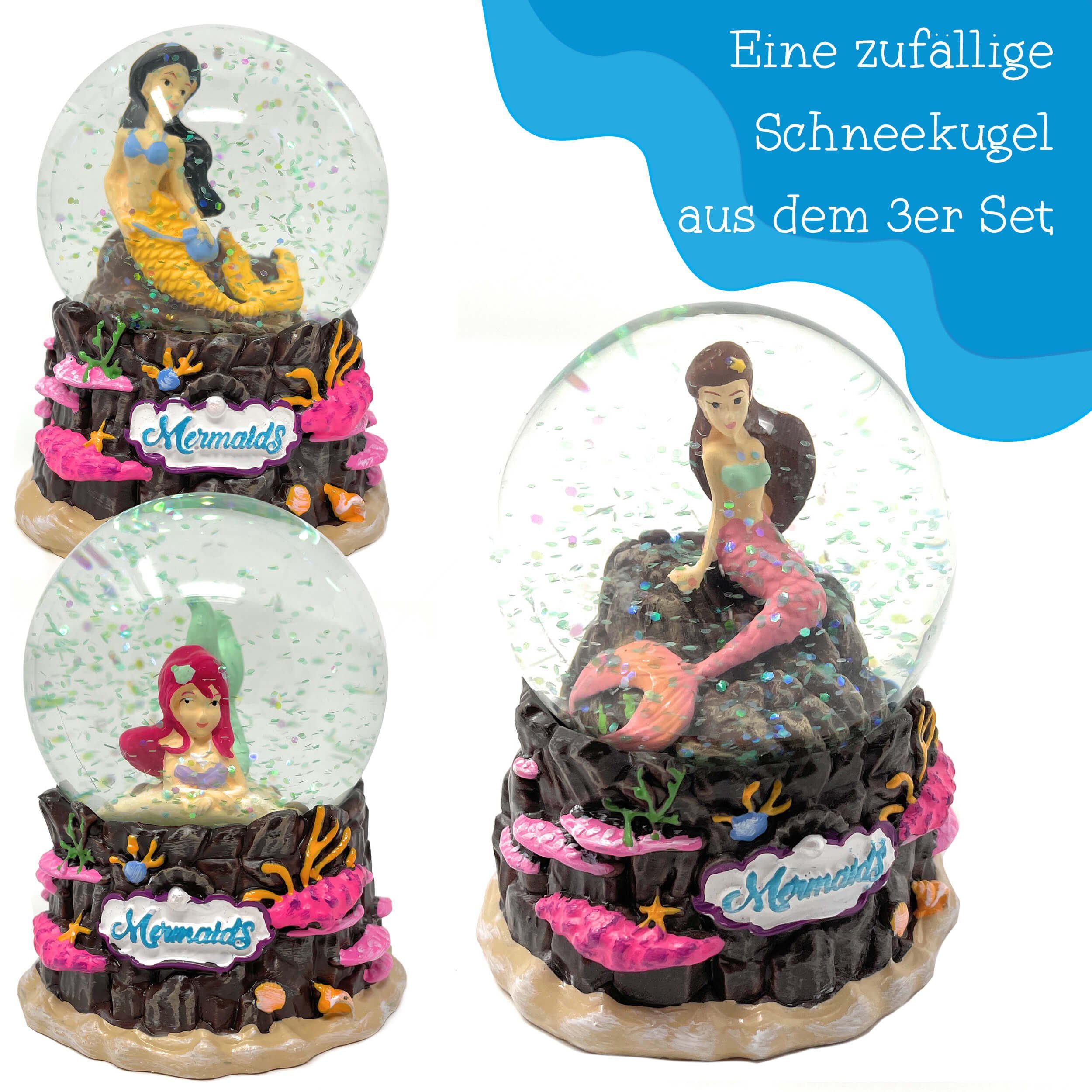 TOBJA Schneekugel Schneekugel Meerjungfrau Schüttelkugel aus Glas, Deko Wassernixe Kugel Höhe 9 cm