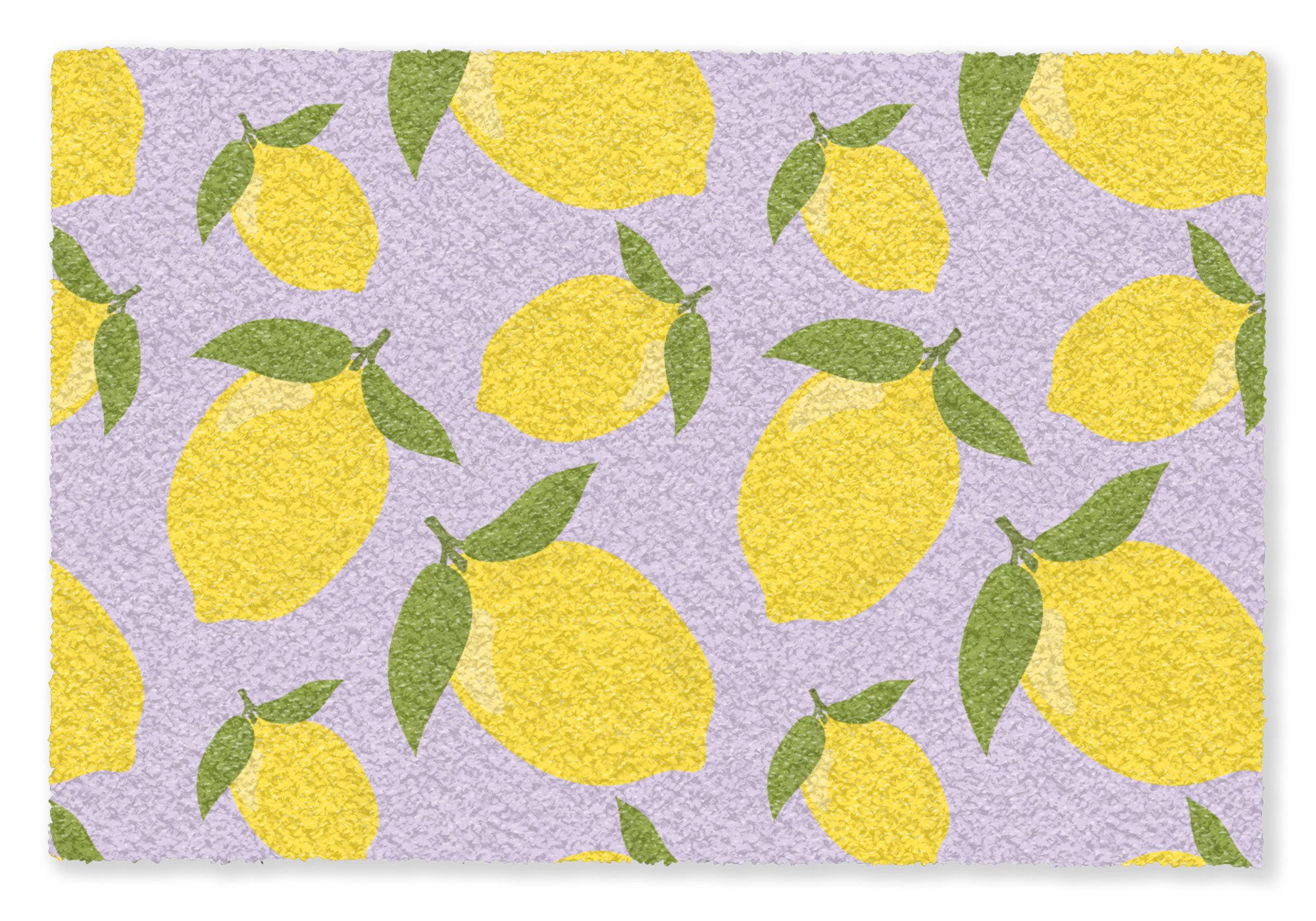 MuchoWow Fußmatte Muster Zitronen - Gelb - Lila - Muster - Früchte, Rechteckig, innen Schmutzfangmatte, Tür, Schmutzfänger Flur, Teppich 60x40 cm