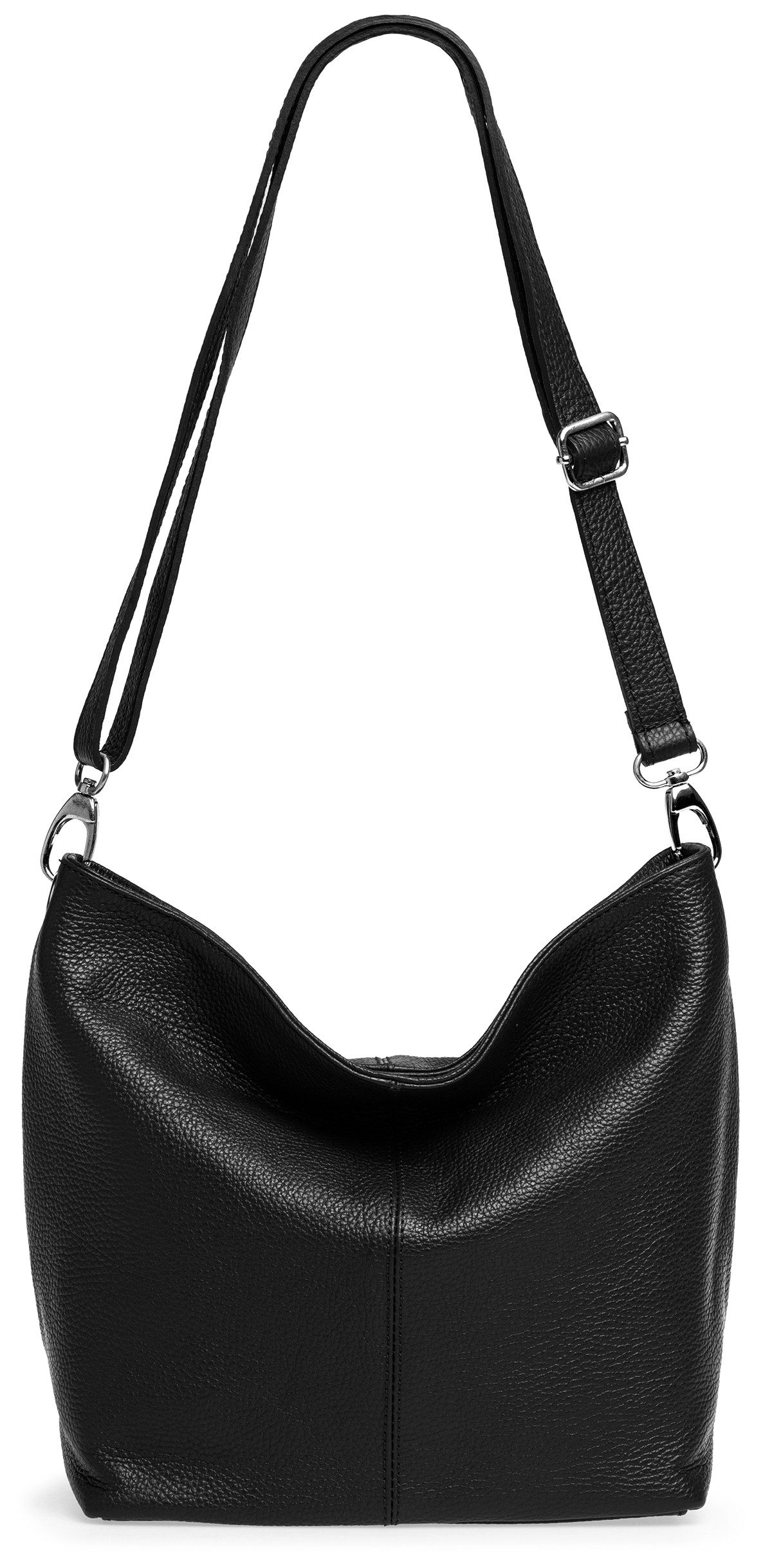 Caspar Schultertasche Klassische Damen Leder Handtasche - PREMIUM LINE - Modell No.803, elegant, robust & unempfindlich - 100% Echtleder - Handmade in Italy