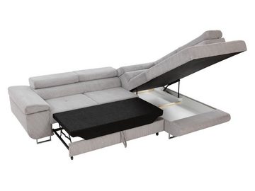 MIRJAN24 Ecksofa Torezio Cord, mit Bettkasten und Schlaffunktion, Einstellbare Kopfstützen, 274x203x70-90 cm