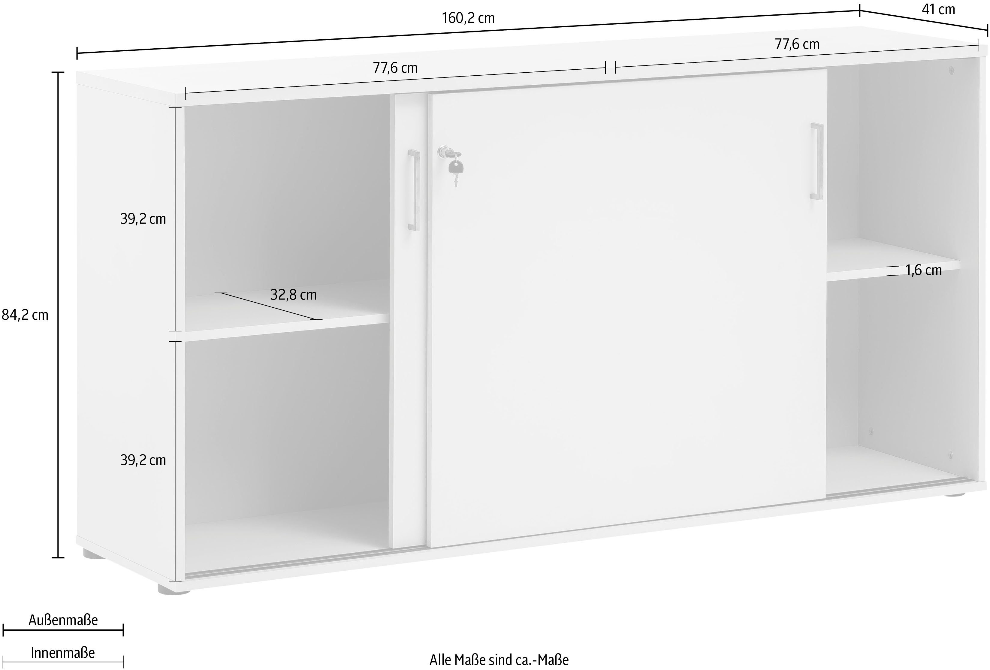 Schildmeyer Made | T41 H84,2 Serie Lichtgrau Maße in cm, Kommode, Aktenschrank abschließbare Germany 1500 Lichtgrau x x B160,2