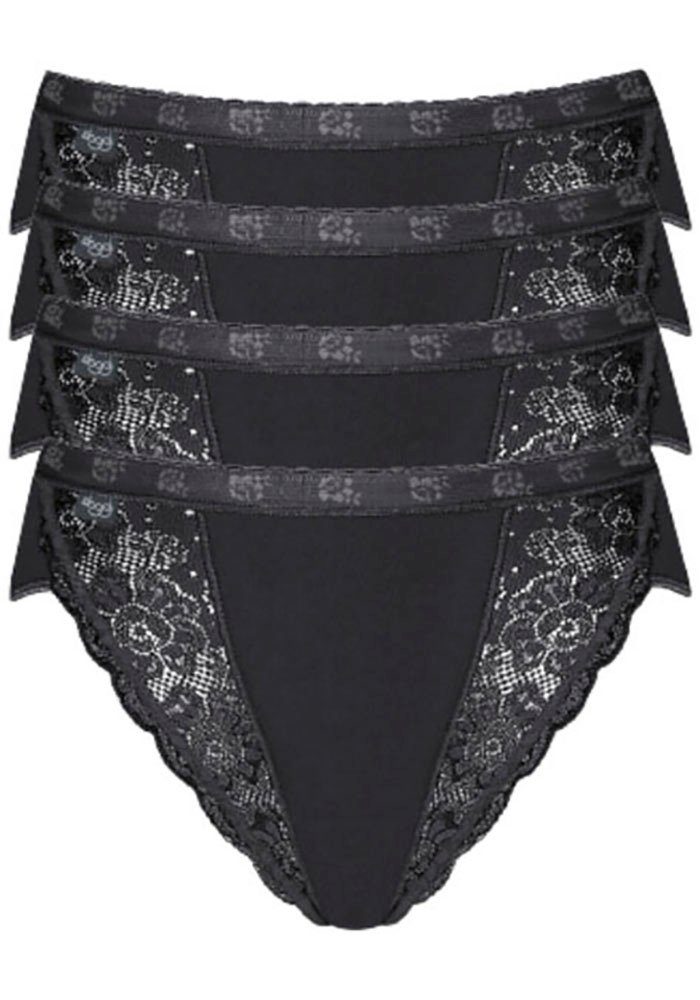 sloggi Tai-Slip Chic (4er Pack) hoher Beinausschnitt, feminin, Spitzeneinsä günstig online kaufen