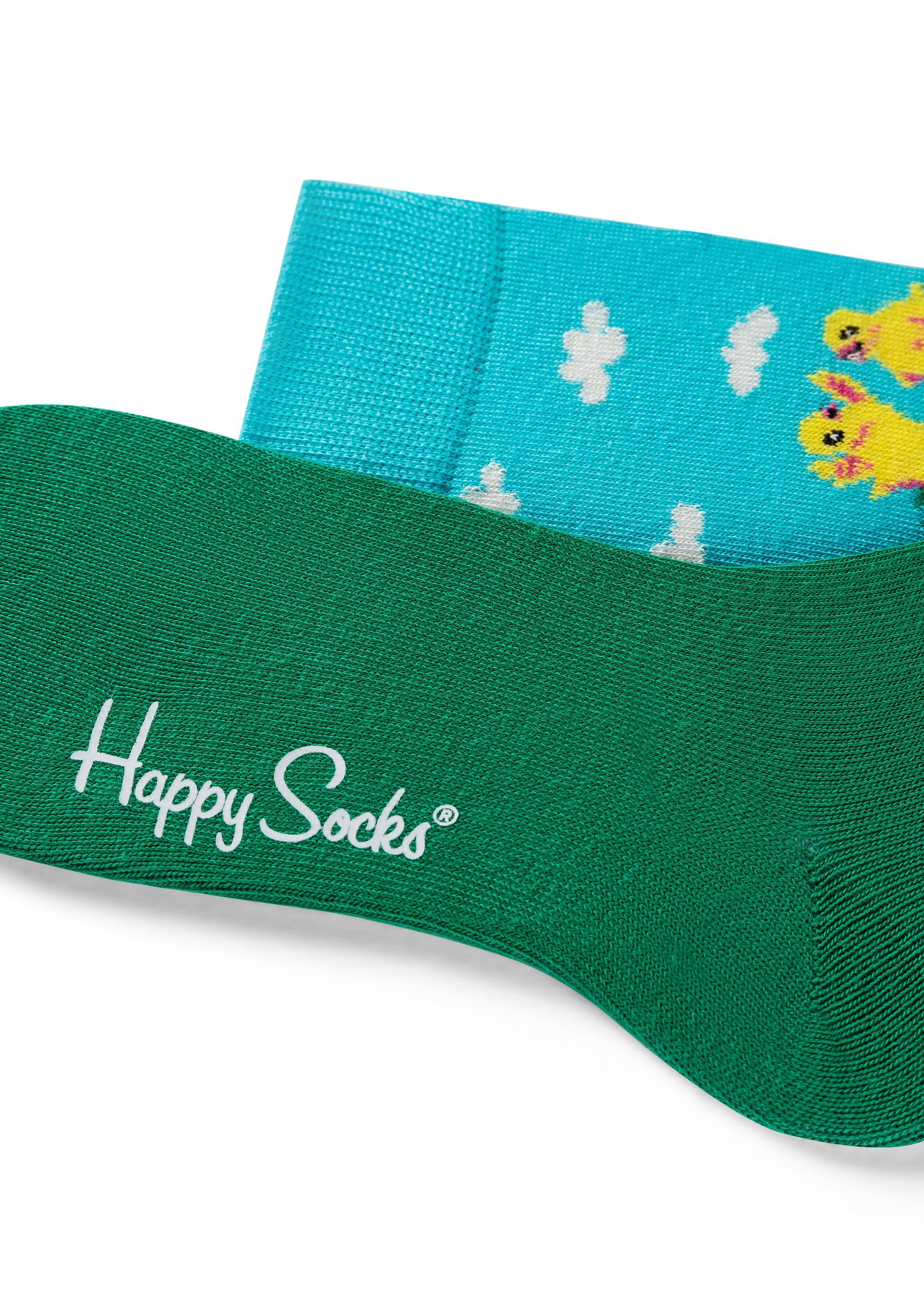 Happy Socks Basicsocken 3-Pack Kids Chicken-Bunny-Bouquet Eastern Baumwolle gekämmte