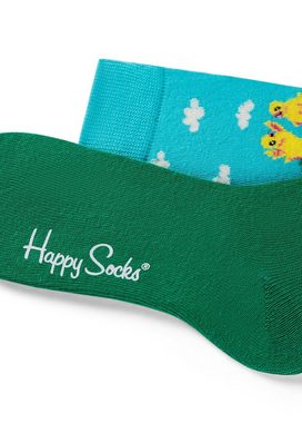 Happy Socks Basicsocken 3-Pack Kids Eastern Chicken-Bunny-Bouquet gekämmte Baumwolle