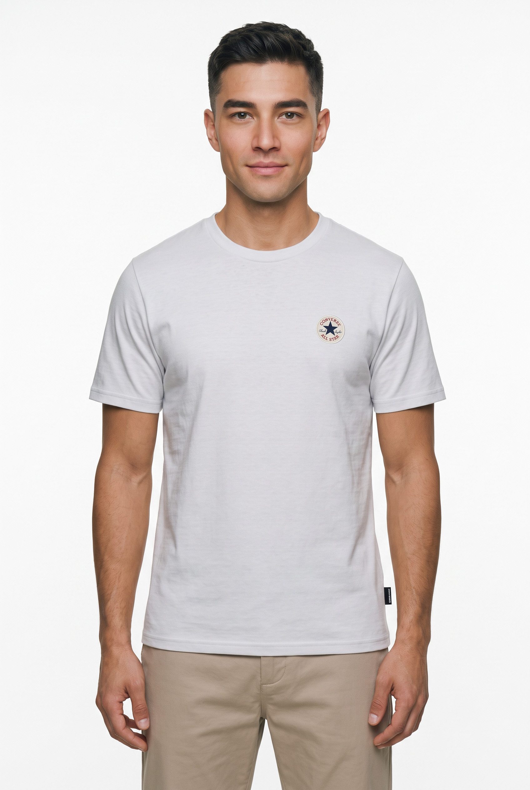Converse T-Shirt CHUCK PATCH TEE mit Rundhalsausschnitt, normale Länge, aus Baumwolle