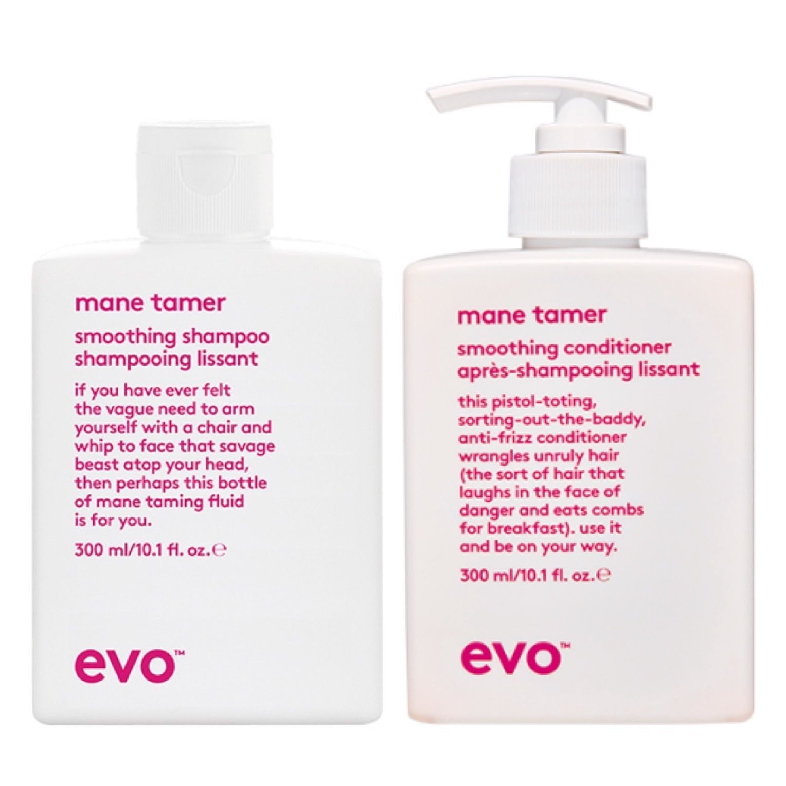 EVO Haarpflege-Set Mane Tamer Smoothing Shampoo 300ml + Conditioner 300ml, 2-tlg.
