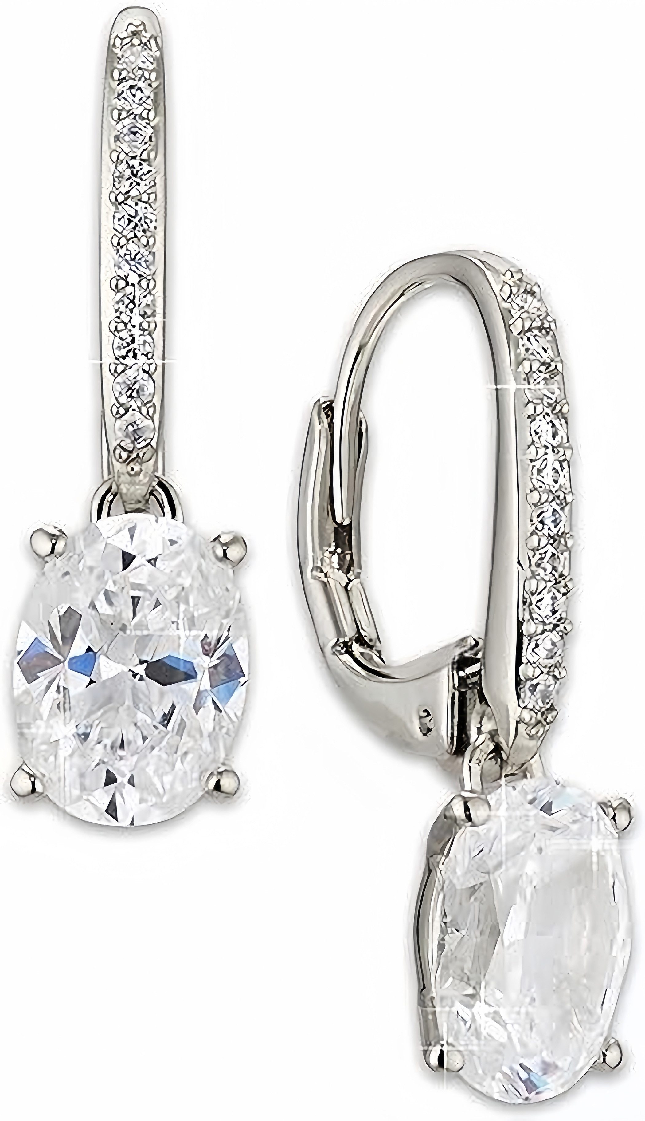 Jumpeak Paar Ohrstecker 585 Gold, 1 Karat ovaler Diamant aus Laborzüchtung, exquisite Ohrringe, Diamantohrringe, inklusive edler Geschenkbox.