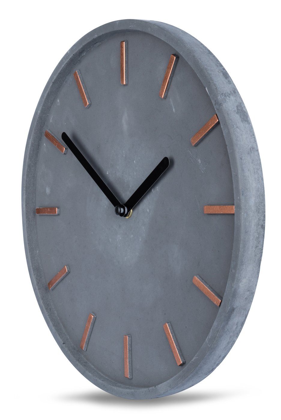 Levandeo® Wanduhr (Hochwertige Beton-Uhr Wanduhr ca. 30cm Grau Kupfer Uhrzeit modern)