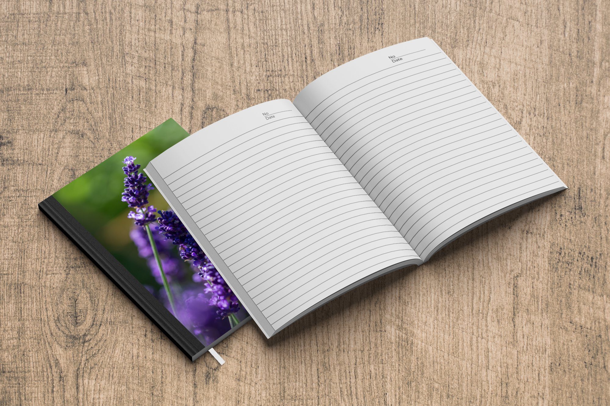 MuchoWow Notizbuch Nahaufnahme Seiten, 98 grünen Hintergrund, A5, Tagebuch, vor einem Merkzettel, von Journal, Notizheft, Lavendel Haushaltsbuch