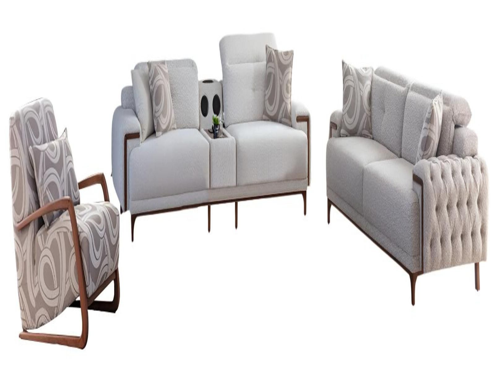 Xlmoebel Polstergarnitur Stilvolle 4-teilige Designer-Sitzgarnitur für das Wohnzimmer, (5-tlg), Made in Europa