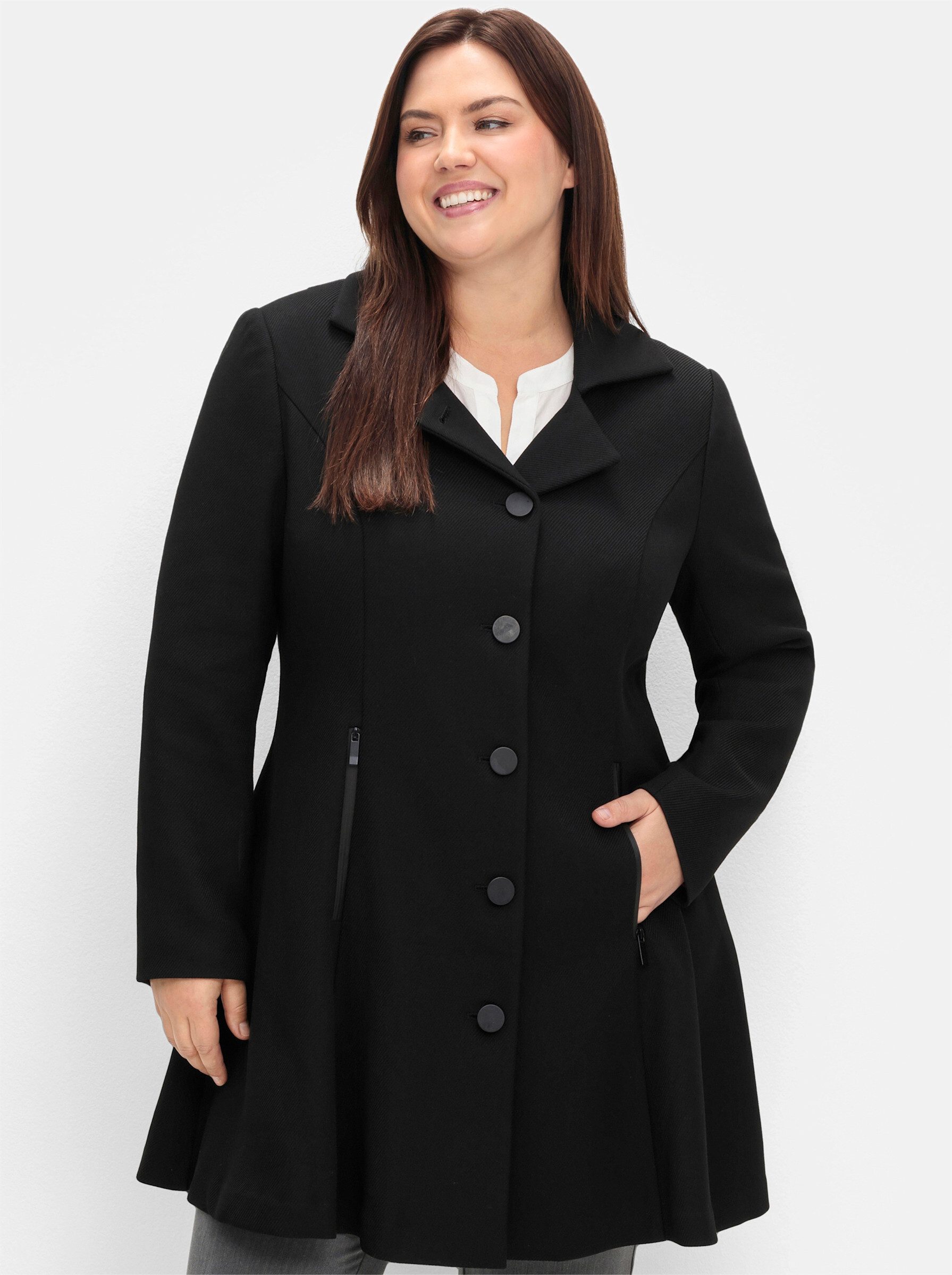 Sheego Langmantel Kurzmantel . in Twillstruktur günstig online kaufen