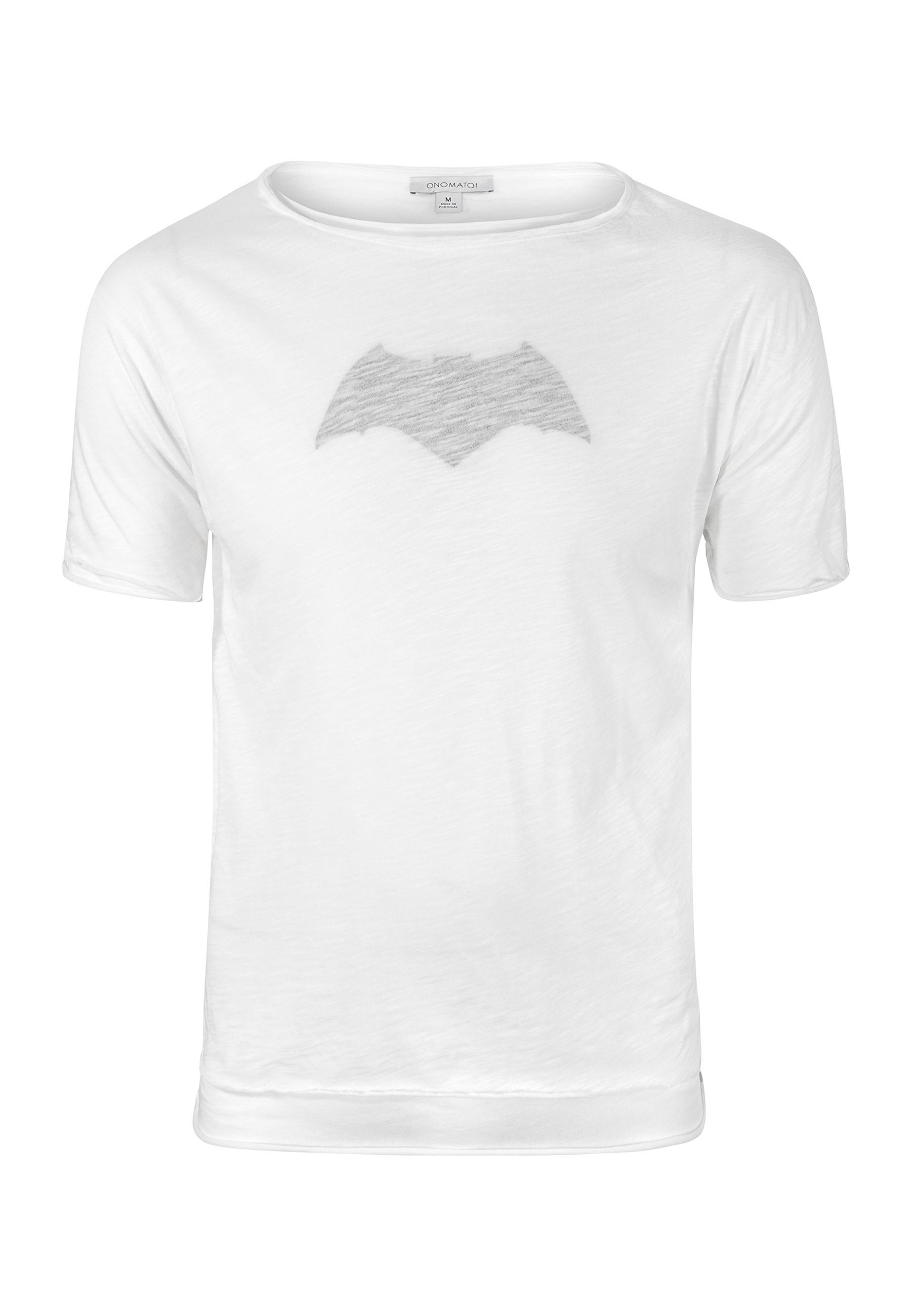 ONOMATO! T-Shirt Batman Herren T-Shirt Erwachsenen Kurzarm-Shirt Weiß Double Layer