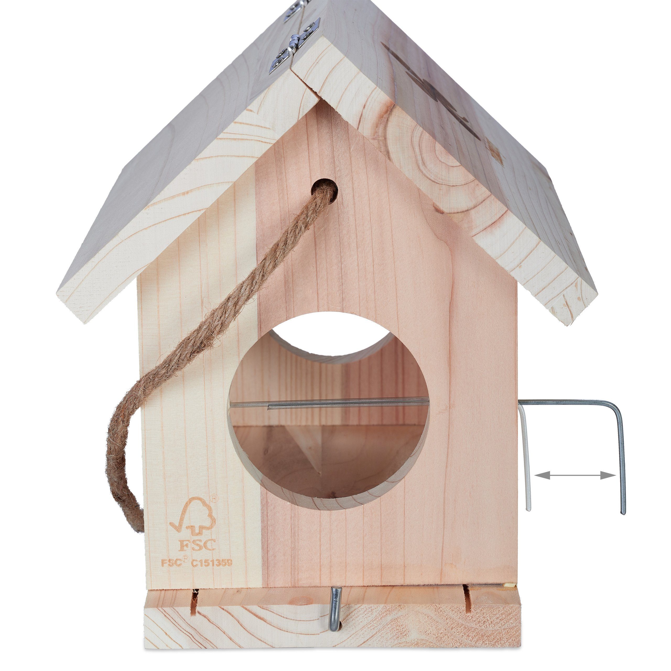 relaxdays Vogelhaus Vogelfutterhaus aus Naturholz