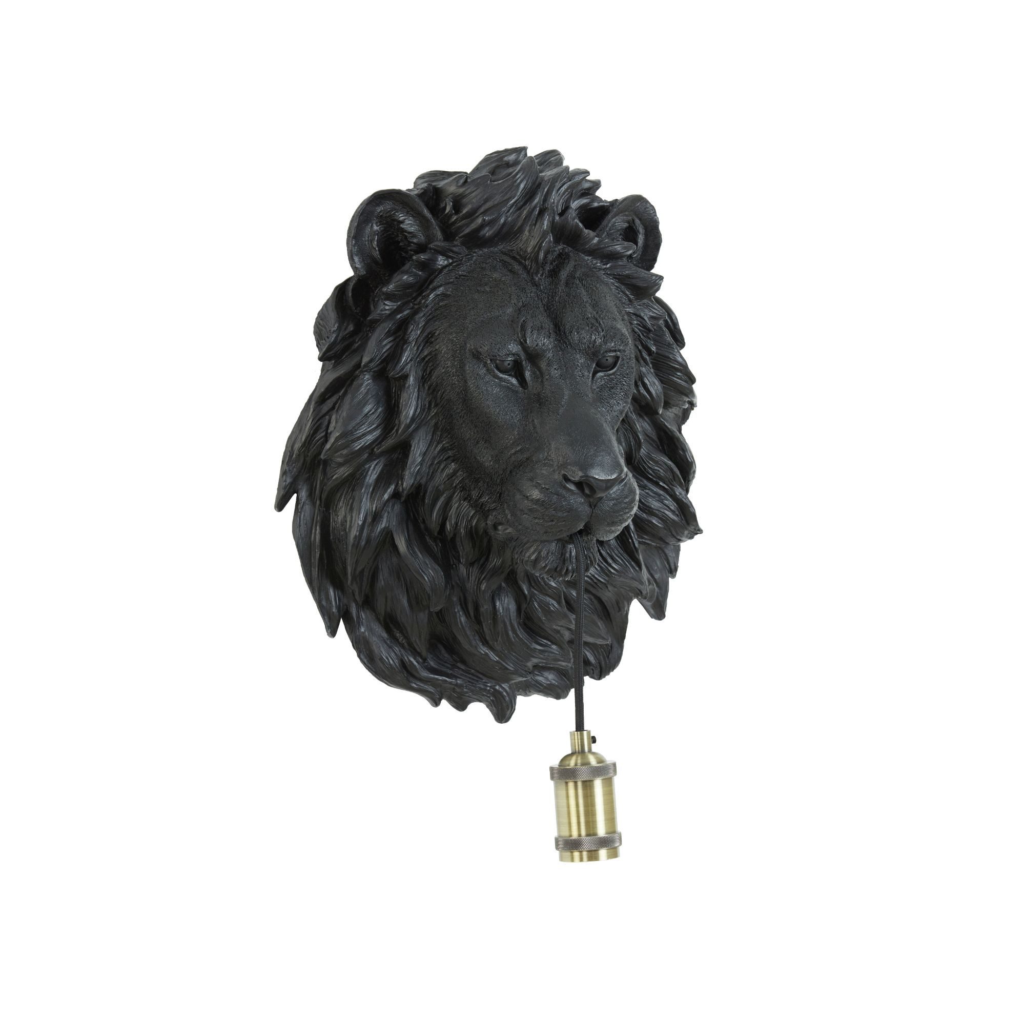 Light & Living Wandleuchte Wandlampe Lion - Schwarz - 33.5x19x40.5cm