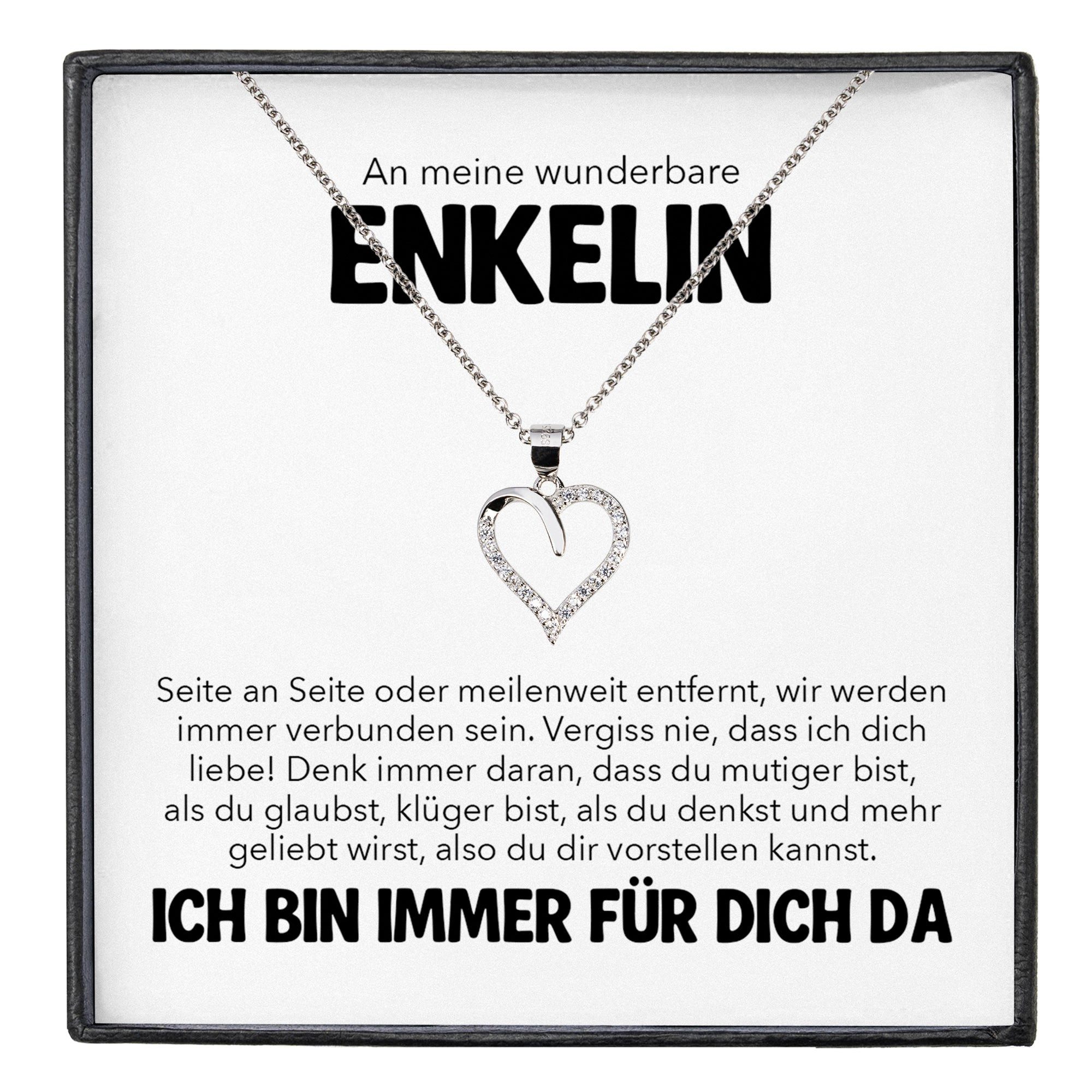 Schmuckset An Meine Enkelin Geschenk von Oma Opa Mädchen Herz Halskette Frauen