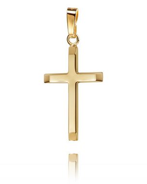JEVELION Kettenanhänger Kreuz Anhänger 750 Gold (Goldkreuz, für Damen und Herren), Goldanhänger - Made in Germany