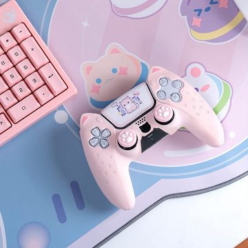 HYTIREBY Controller-Schutzhülle Pink Cat Paw PS5 Controller Gamepad Zubehör, PS5 Controller Gamepad Anti-Rutsch-Silikon-Schutzhülle