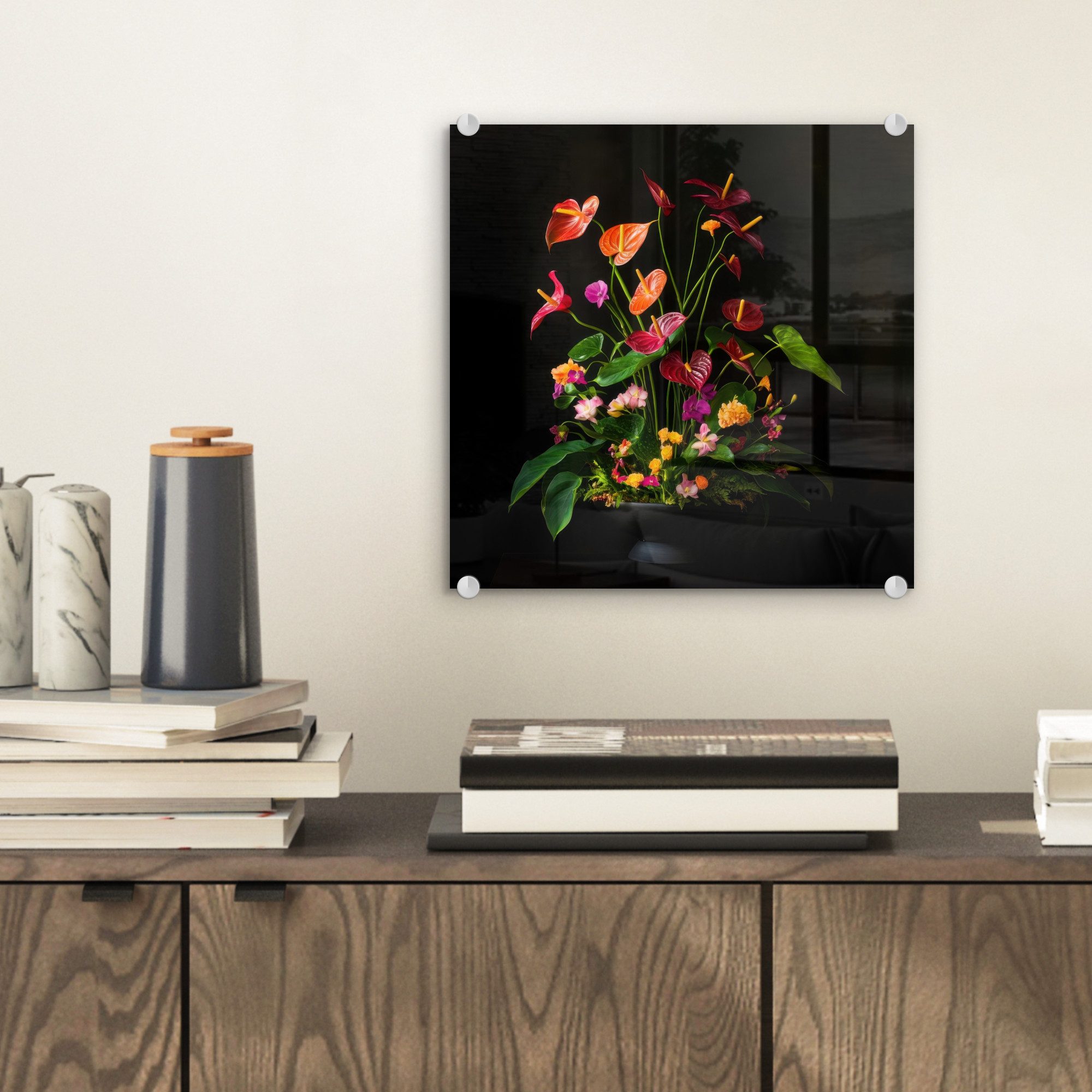 MuchoWow Acrylglasbild Blumen - Vase - günstig online kaufen