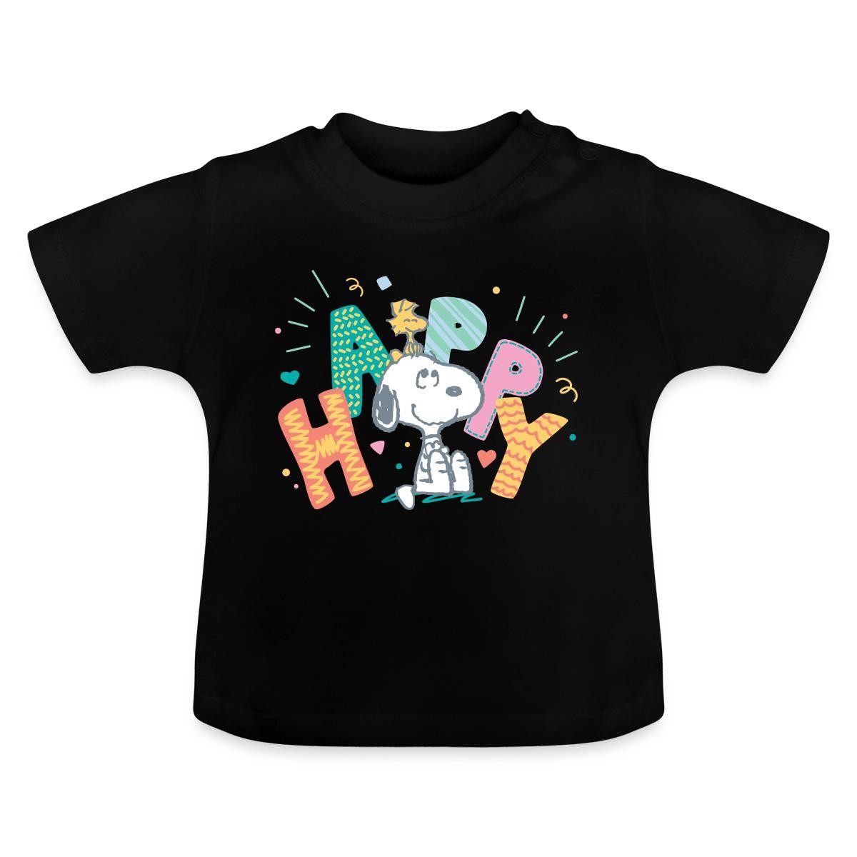 Spreadshirt T-Shirt Peanuts Snoopy Happy Glücklich Baby Bio-T-Shirt (1-tlg)