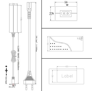 Poppstar Universal AC DC Netzteil 12V 6A 72 W Universal-Netzteil (Kabellänge 2,5 m (5,5x2,5mm Anschluss mit 2 Adaptersteckern)
