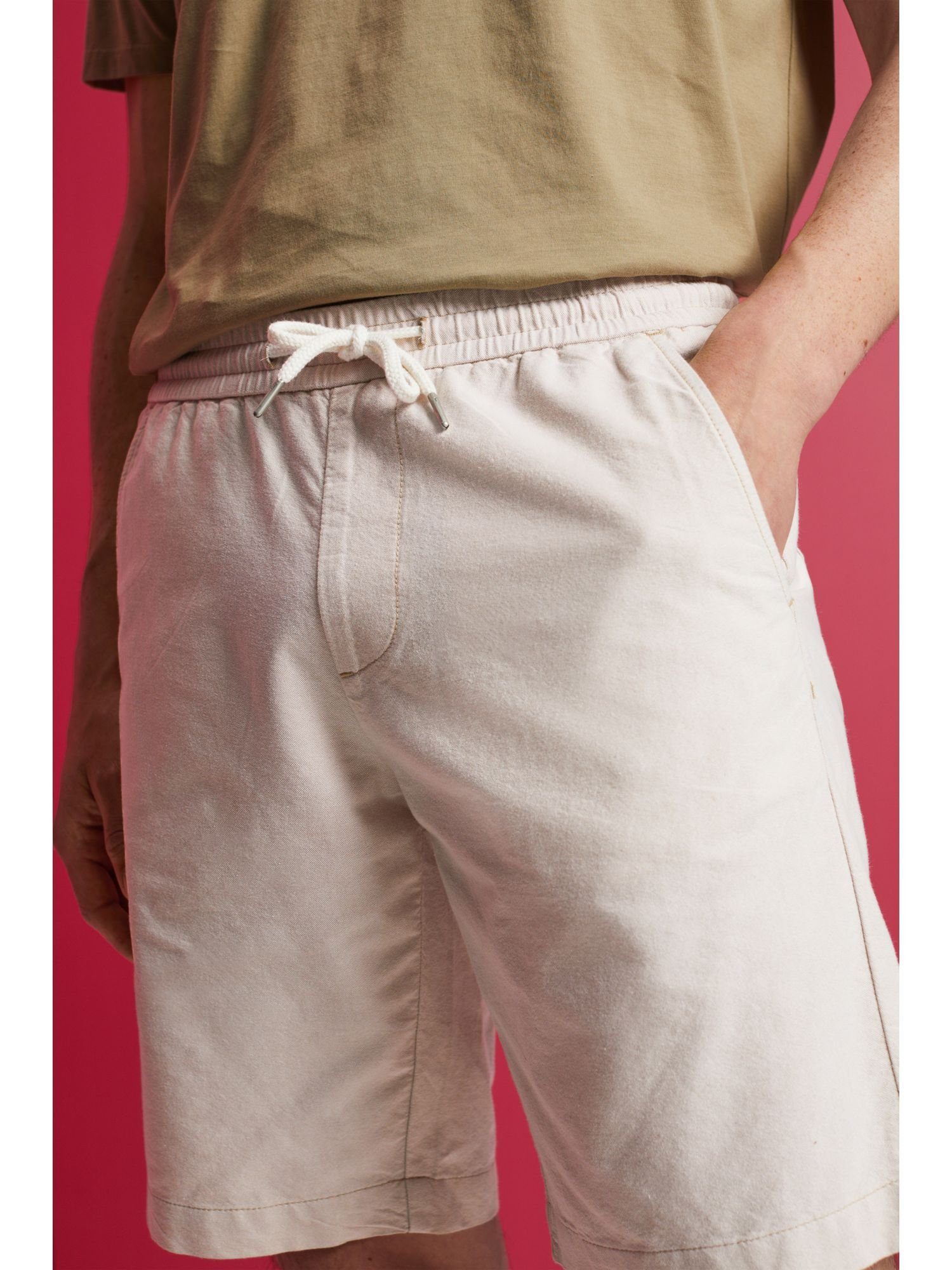 Shorts Baumwolle SAND Esprit 100 % (1-tlg) Pull-on-Shorts Twill, aus