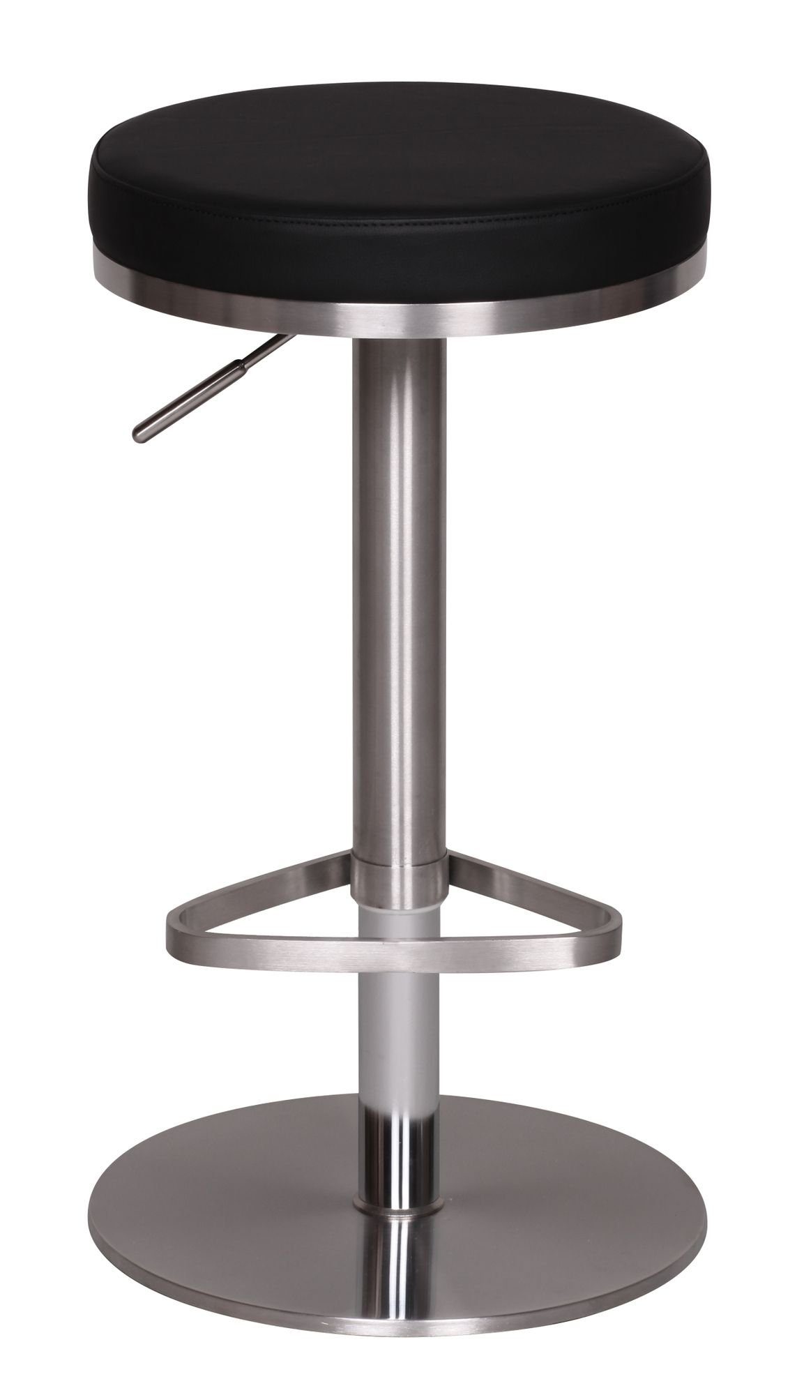 Wohnling Barhocker Barhocker WL1.293 Schwarz Edelstahl verstellbare Sitzhöhe 360° drehbar