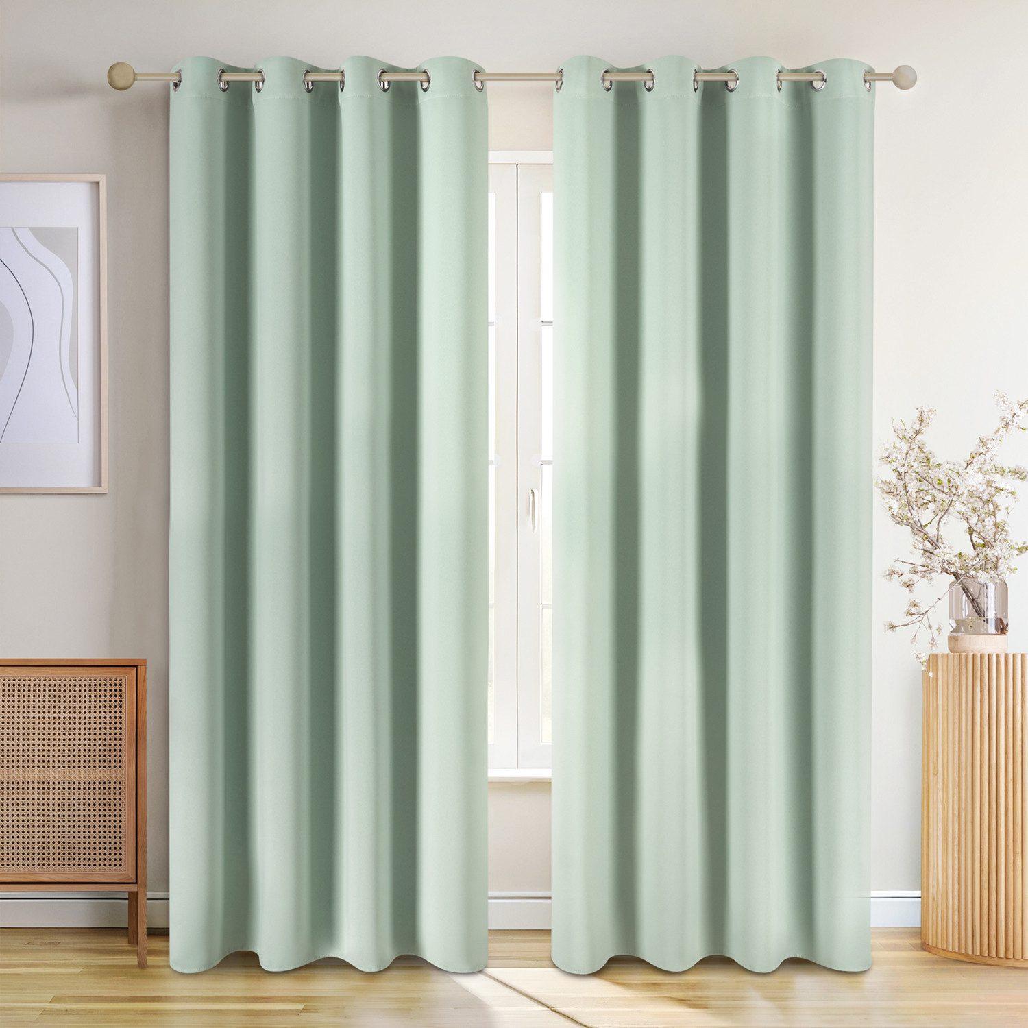 Blumtal Verdunkelungsvorhang 2er-Set Gardinen Wärmeisolierend Blickdicht (2 günstig online kaufen