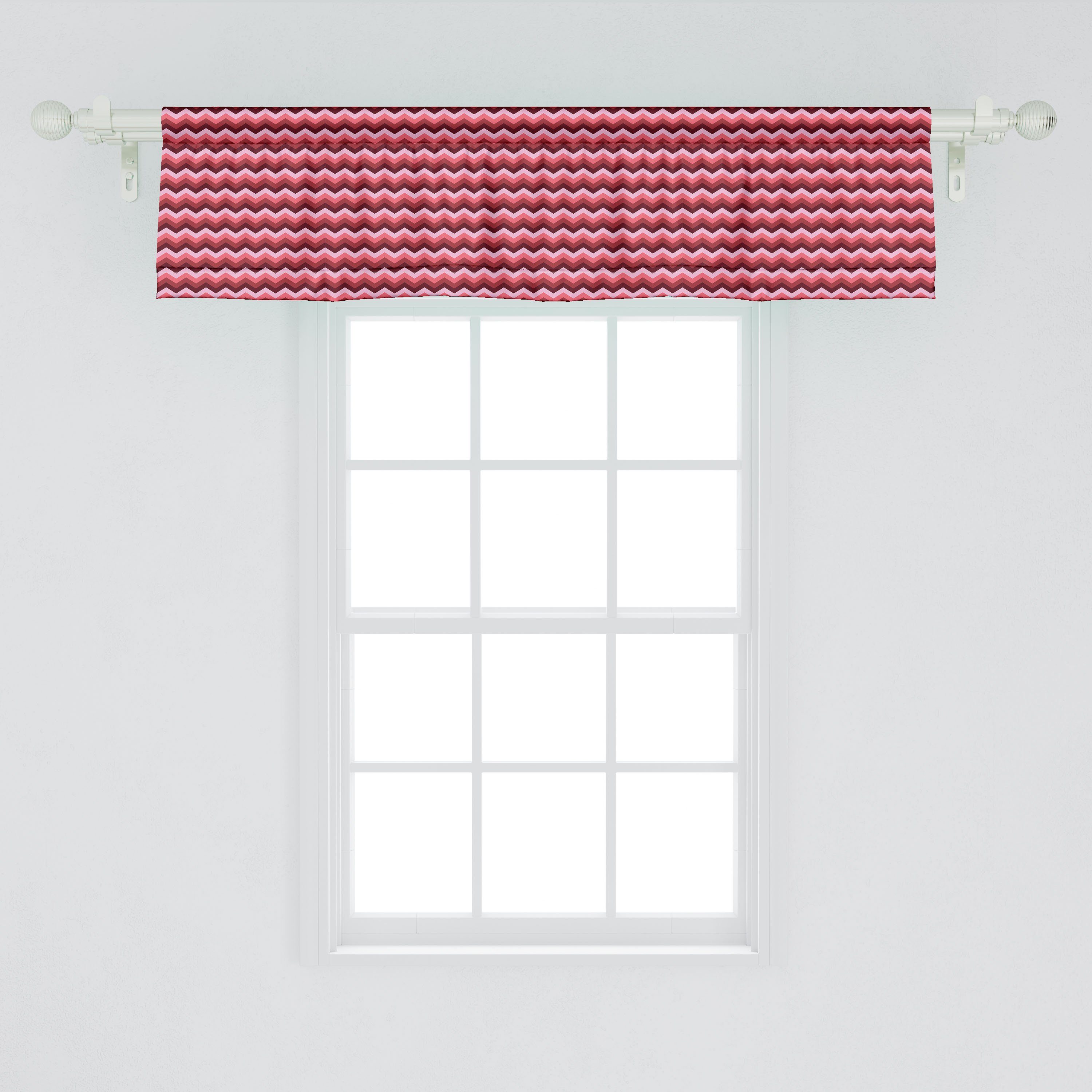 Microfaser, Küche Dekor Schlafzimmer Scheibengardine Zigzag weibliches Stangentasche, für Volant mit Rosa Abakuhaus, Vorhang Modernes