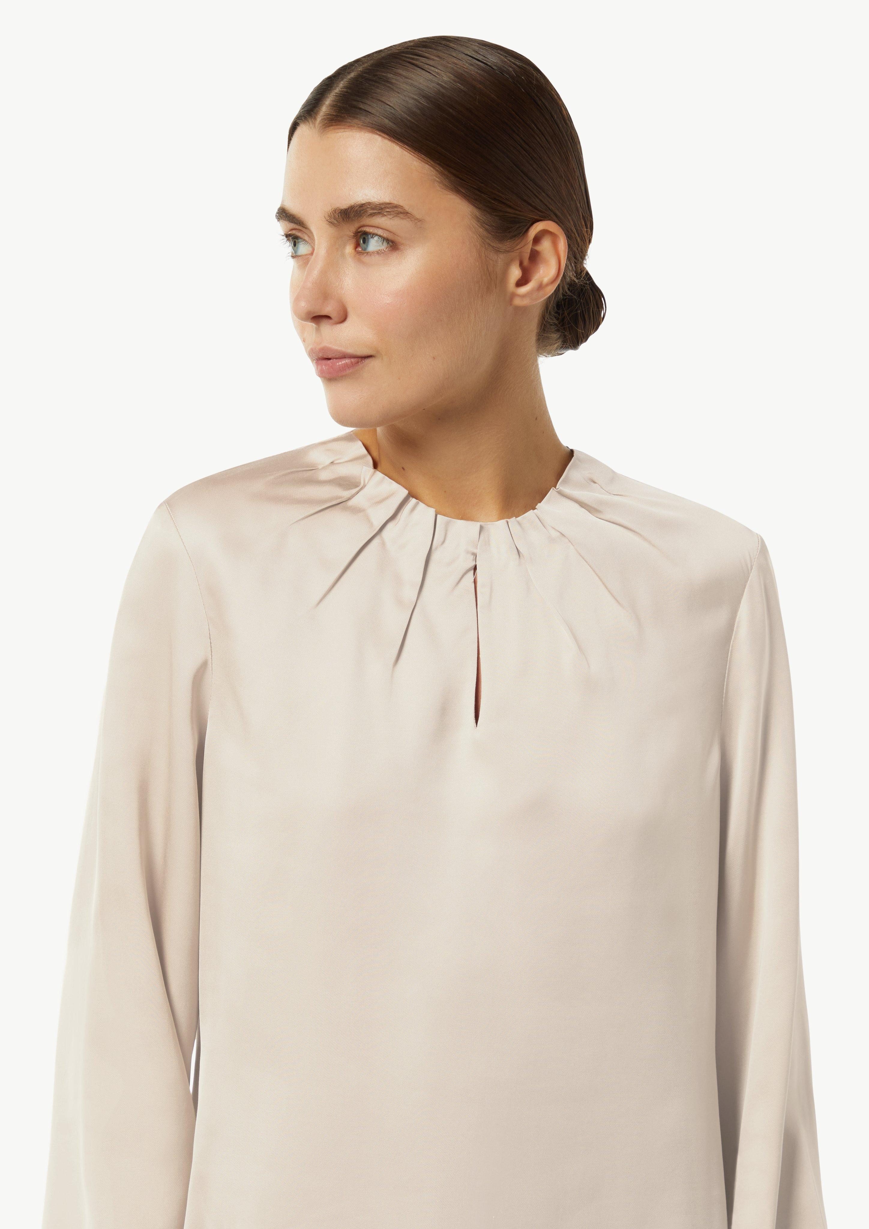 Comma Langarmbluse Satin-Bluse mit Falten-Detail am günstig online kaufen