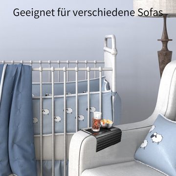 TWSOUL Tablett Klappbare Sofa-Armlehnenablage mit Mobiltelefonschlitz34*42cm, Mit Handstückschlitzdesign