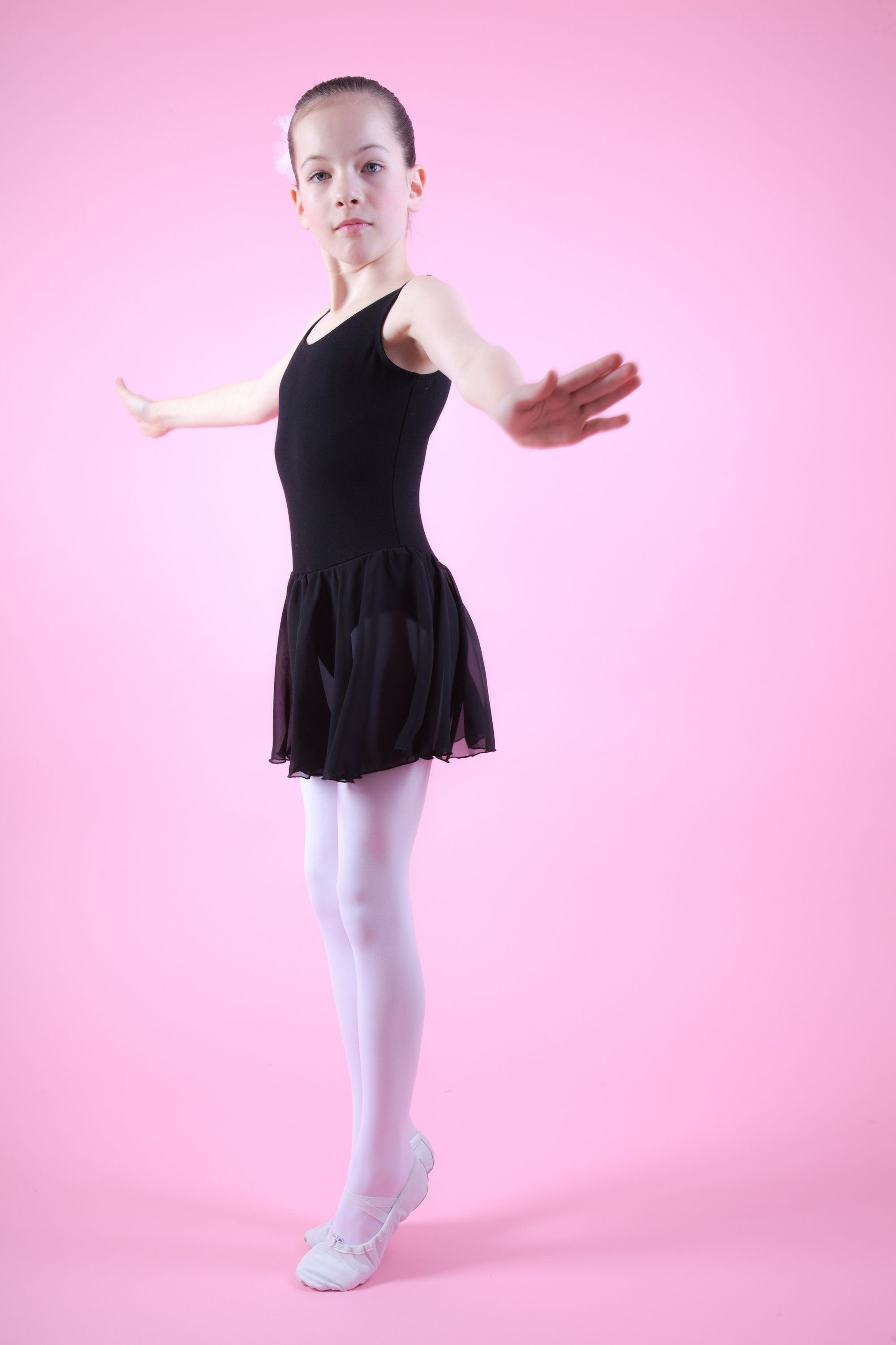 tanzmuster Chiffonkleid Ballett Trikot Minnie für Chiffon mit Ballettkleid weichem Mädchen aus Baumwollmaterial wunderbar Röckchen schwarz