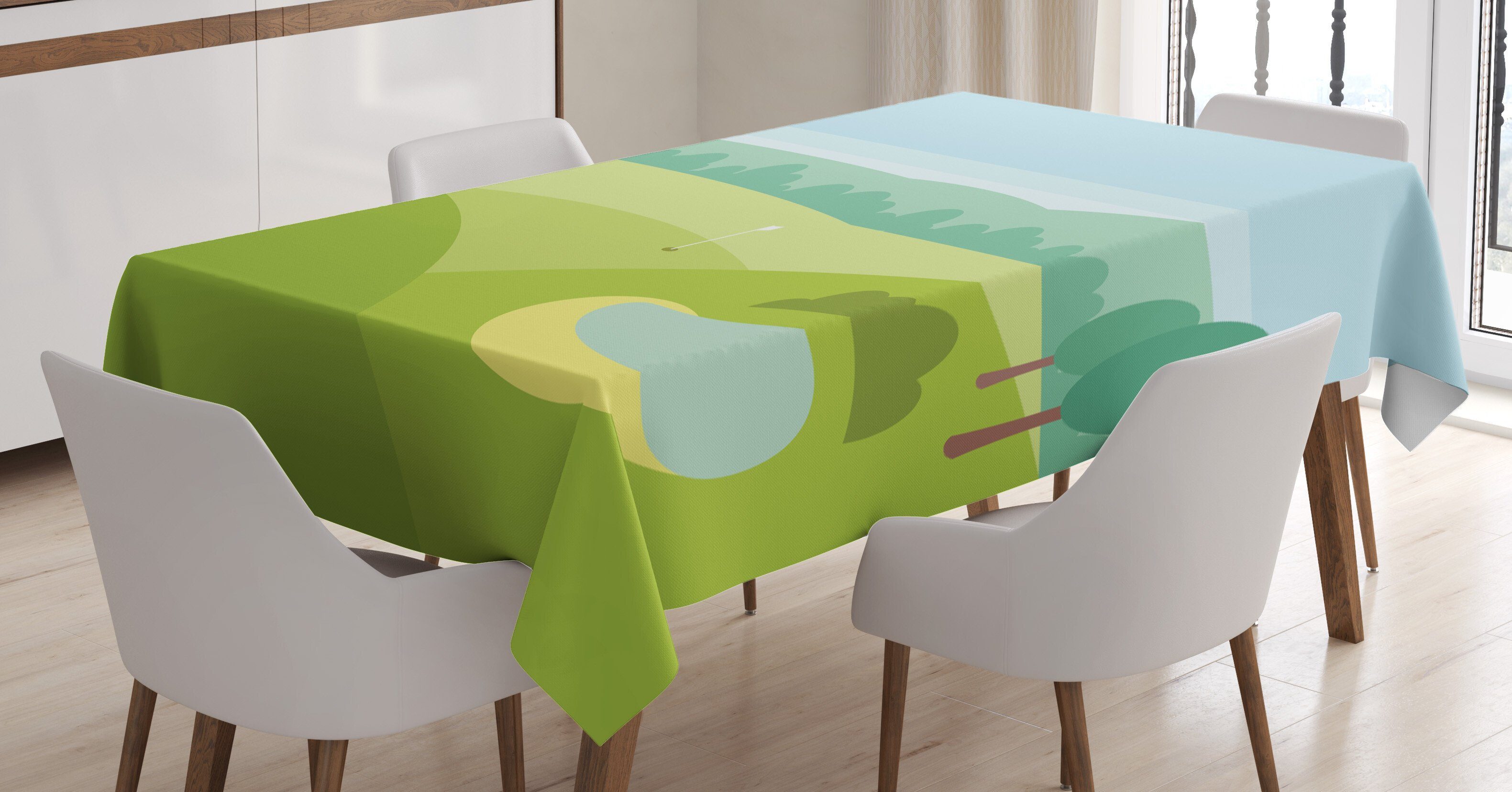 Abakuhaus Tischdecke Farbfest Waschbar Für den Außen Bereich geeignet Klare Farben, Golf Abstrakte Ansicht von Abschlag