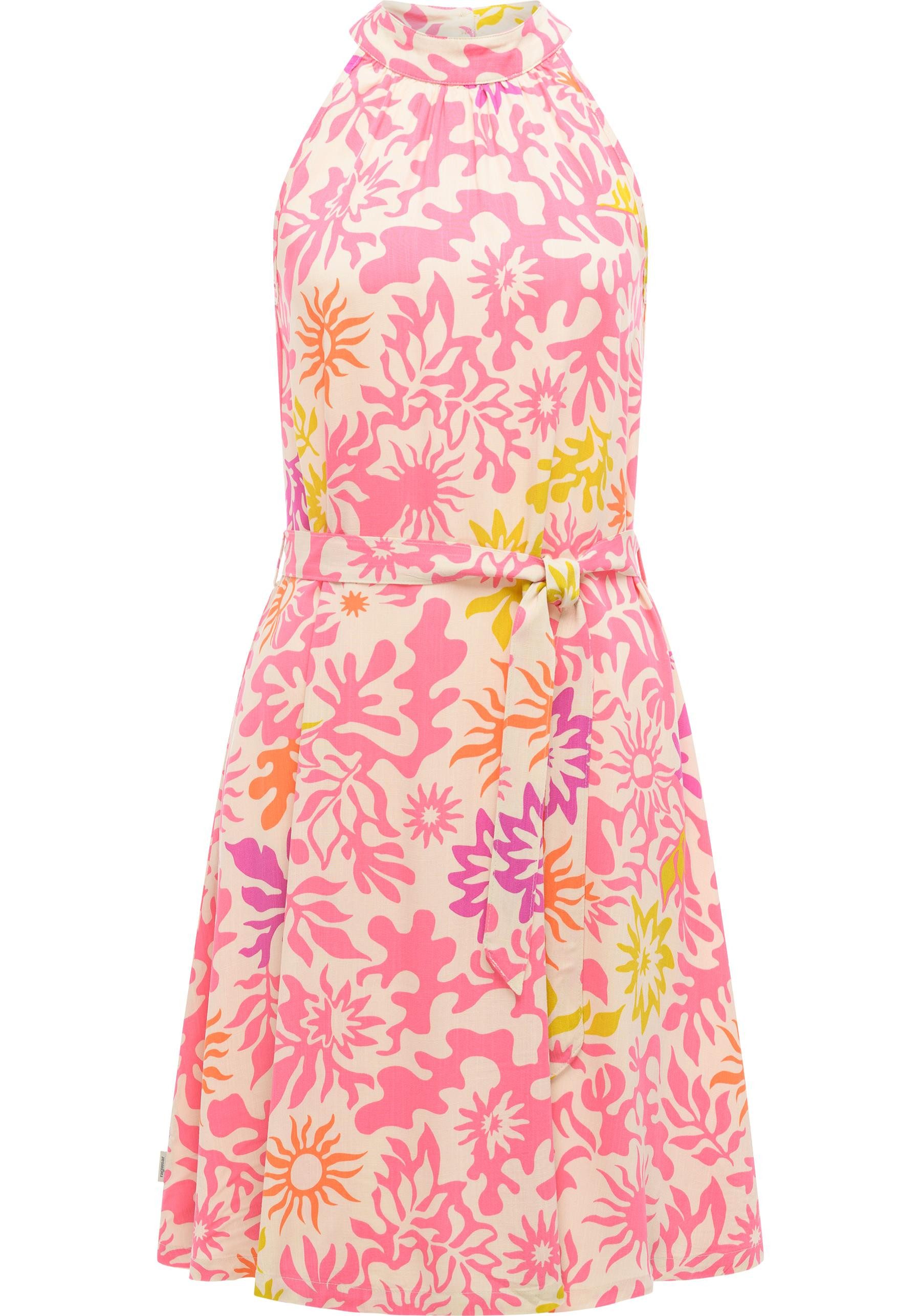 Ragwear A-Linien-Kleid Angylee Print YOUMODO Leichtes Sommerkleid mit Bindegürtel