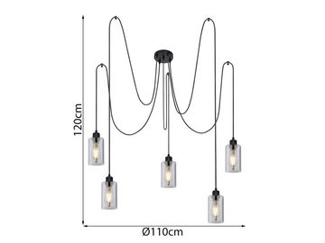 meineWunschleuchte LED Pendelleuchte, Leuchtmittel stufenweise über Wandschalter dimmbar, LED wechselbar, warmweiß, ausgefallen-e Affenschaukel Spinnenlampe für über-n Esstisch, Ø110cm