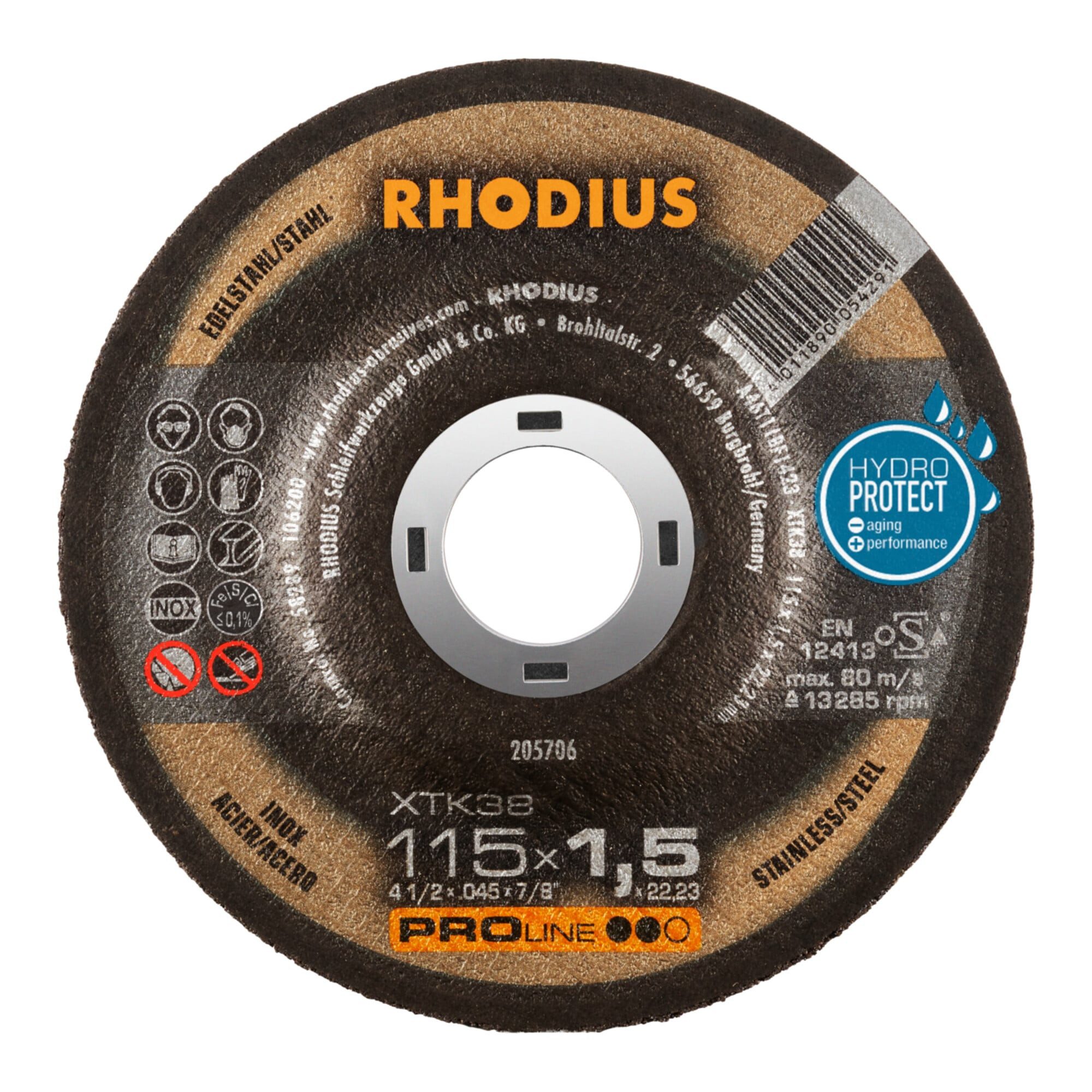 Rhodius Trennscheibe RHODIUS PROline XTK38 Extradünne Trennscheibe 115 x 1,5 x 22,23 mm 50