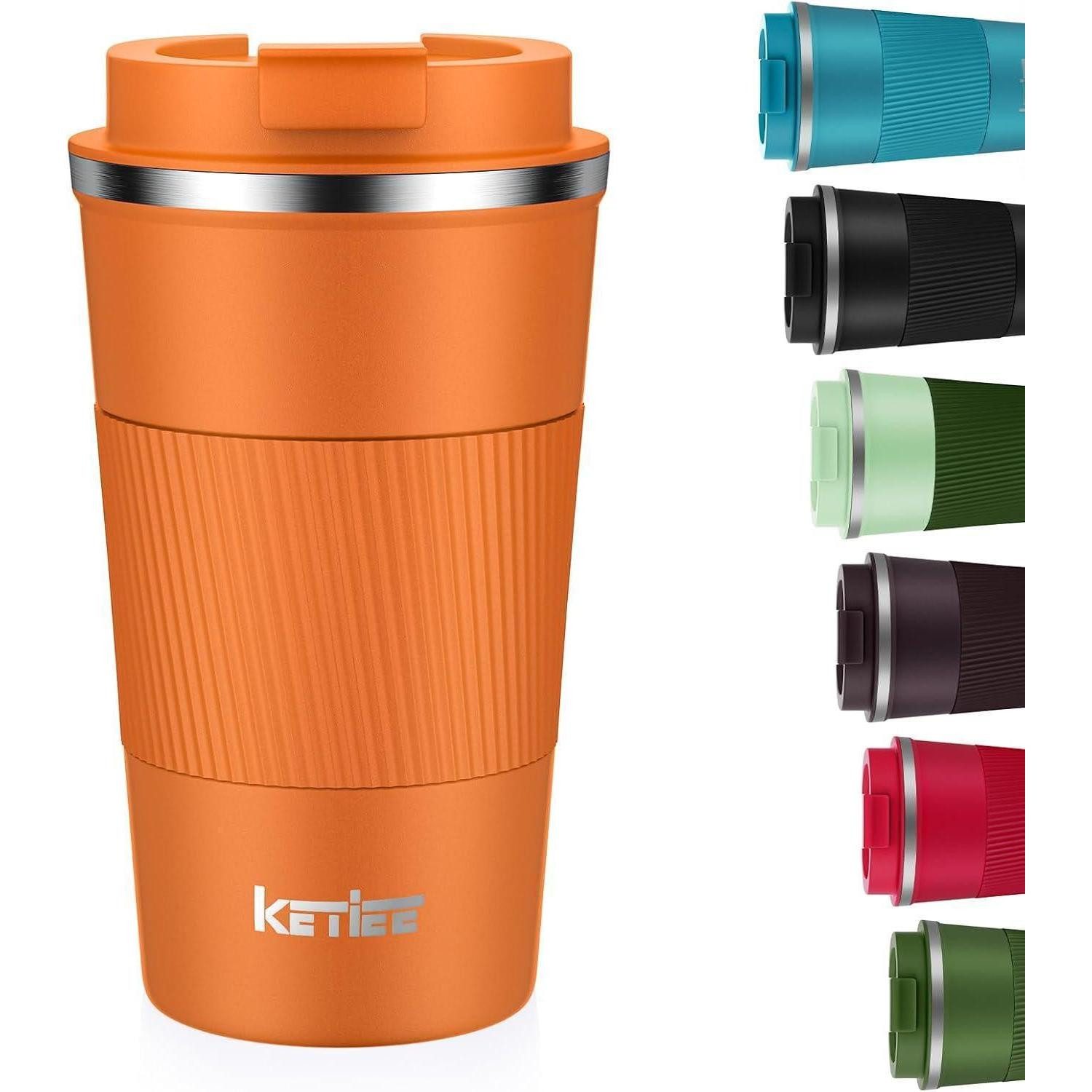 LuxusKollektion Coffee-to-go-Becher Kaffeebecher Thermobecher Isolierbecher B16 Orange Braun 510ml 510ml