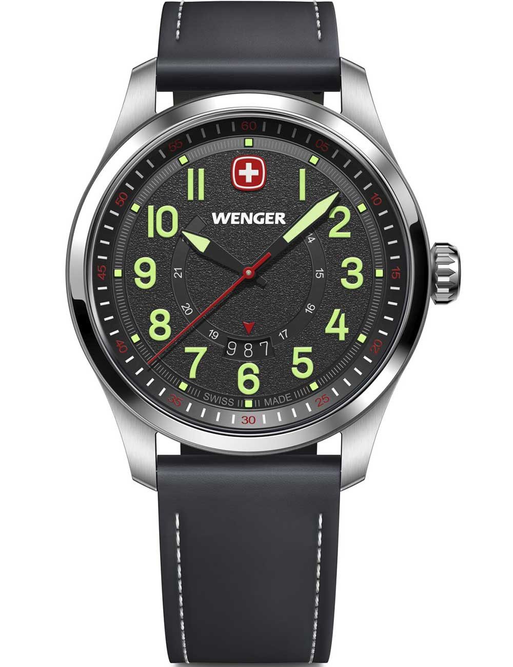 Wenger Quarzuhr Wenger 01.0541.121 Herrenuhr Terragraph 43mm 10ATM Wenger 01.0541.121 Herrenuhr Terragraph 43mm 10ATM