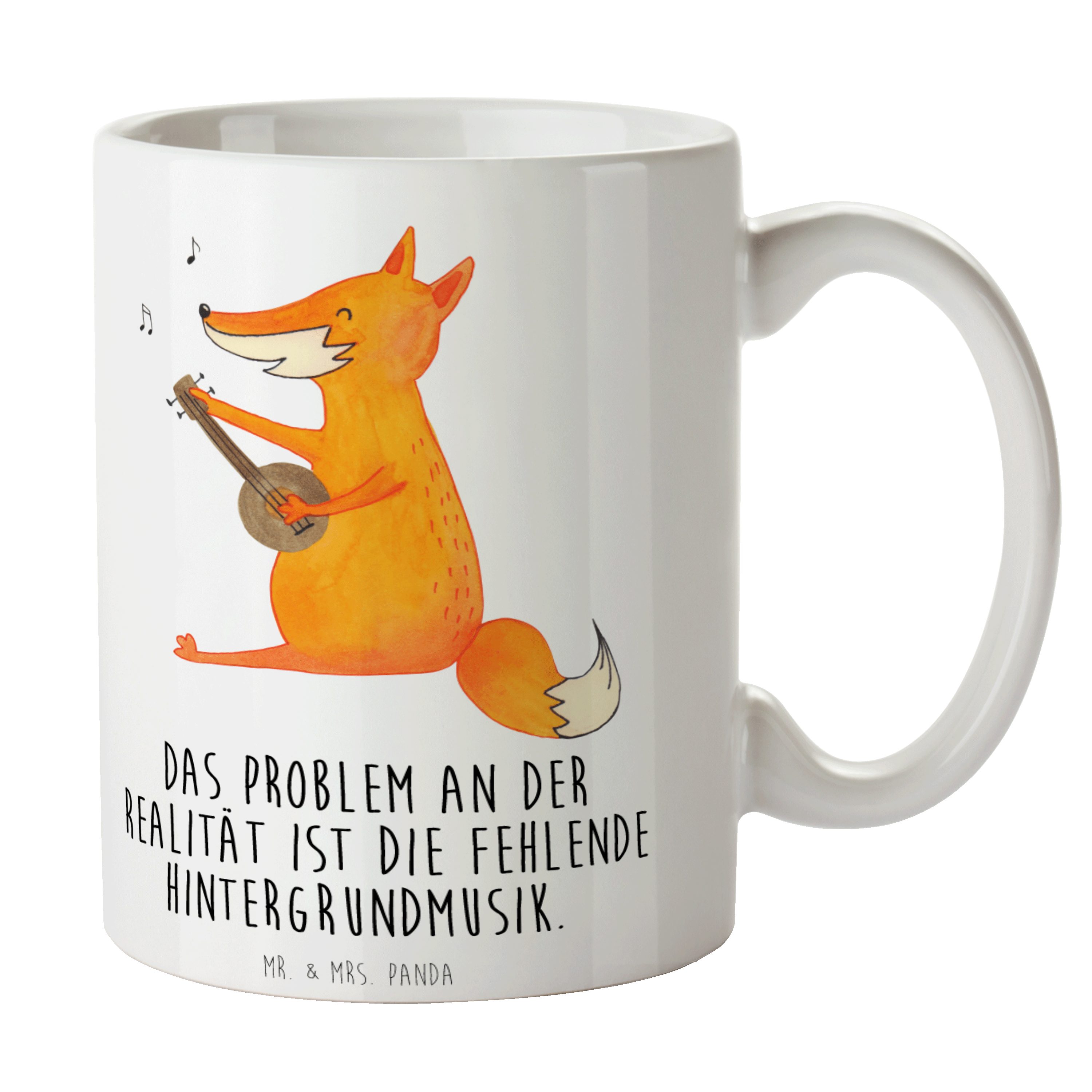 Geschenk, Kaffeeb, Musik Mrs. Weiß Gitarre Sprüche, - Mr. Tasse Keramik - Fuchs Spruch, Panda & Tasse
