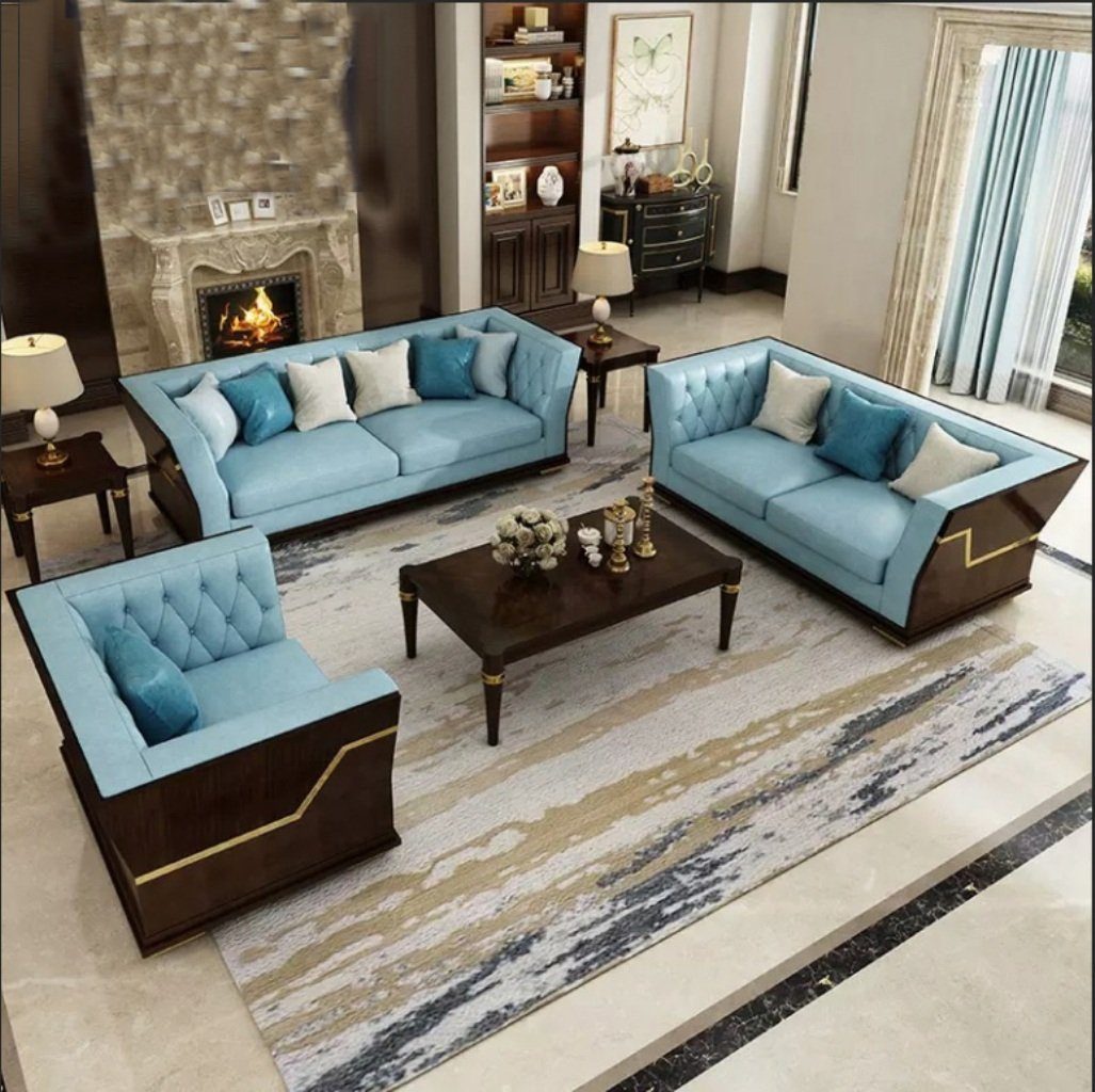 JVmoebel Wohnzimmer-Set, Klassische Designer Garnitur Sofa Couch Set Polster Sitz Set 3+2+1